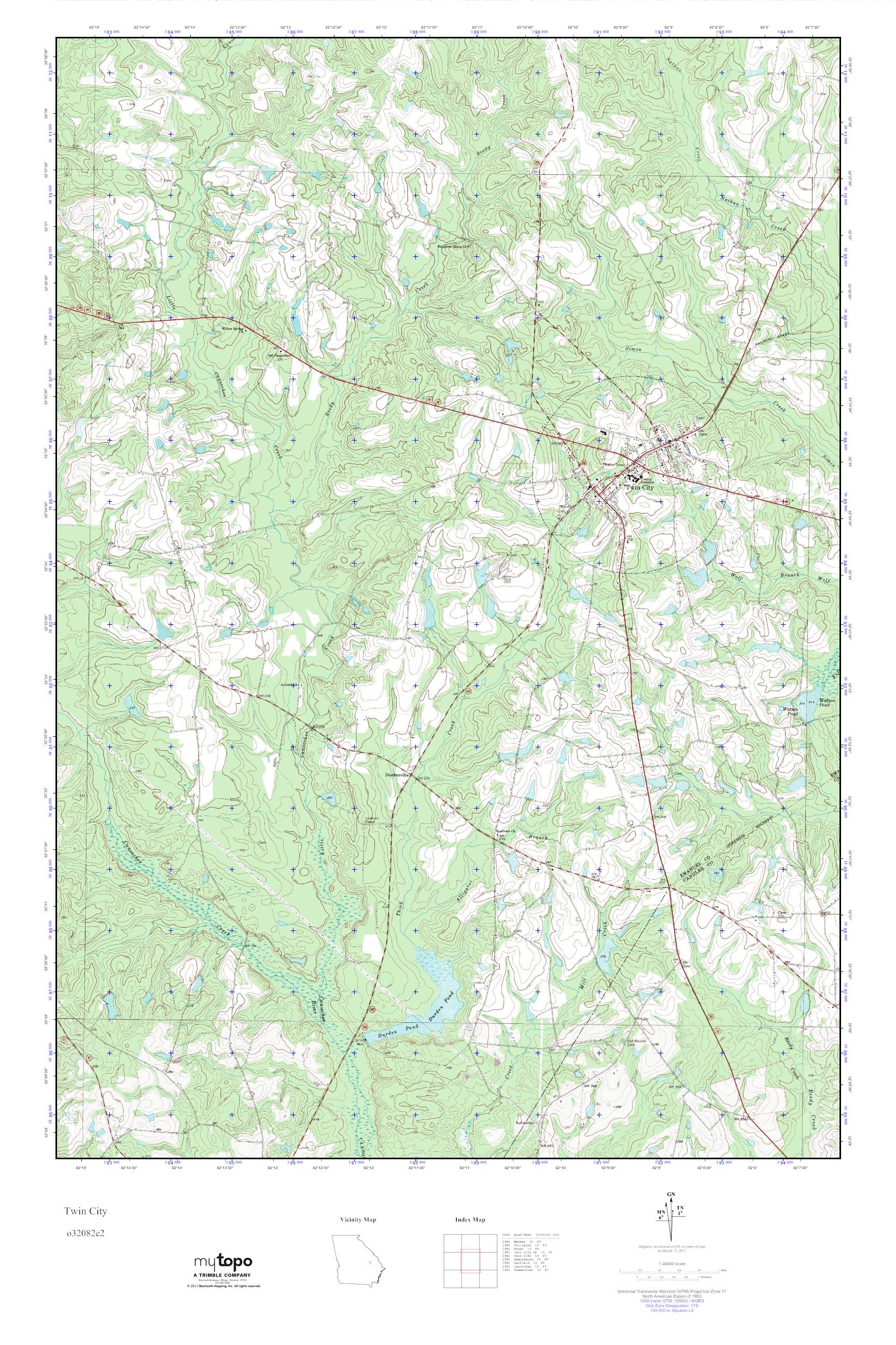 MyTopo Twin City, USGS Quad Topo Map