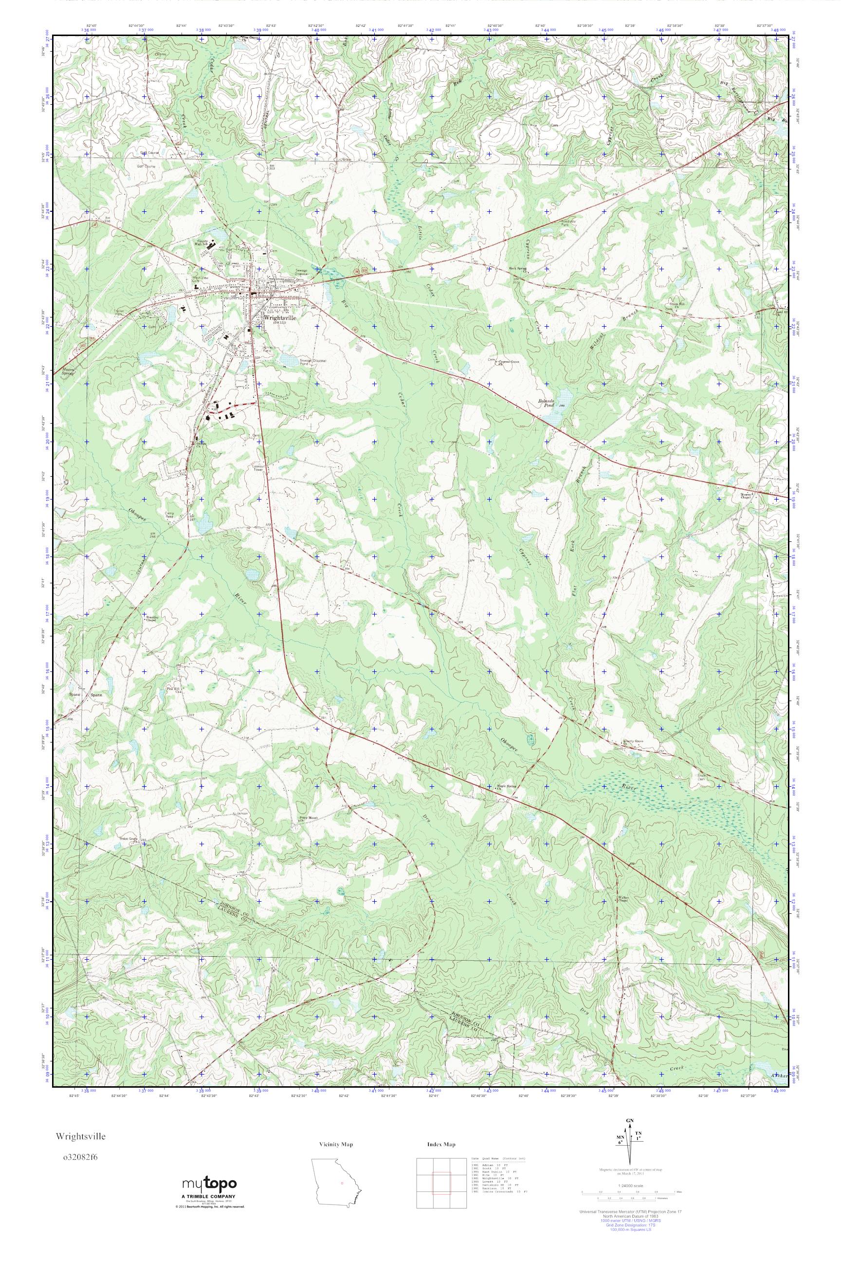 MyTopo Wrightsville, USGS Quad Topo Map