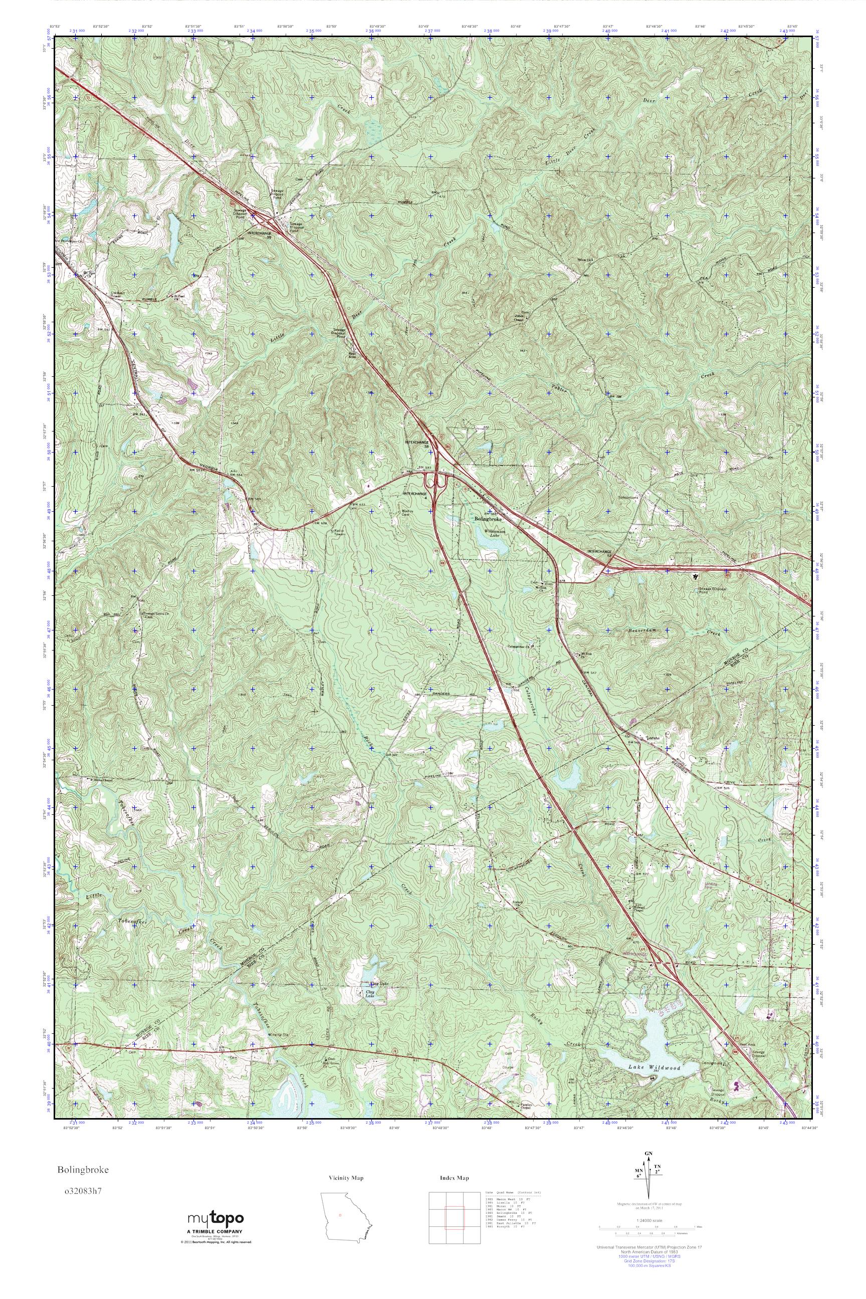 MyTopo Bolingbroke, USGS Quad Topo Map