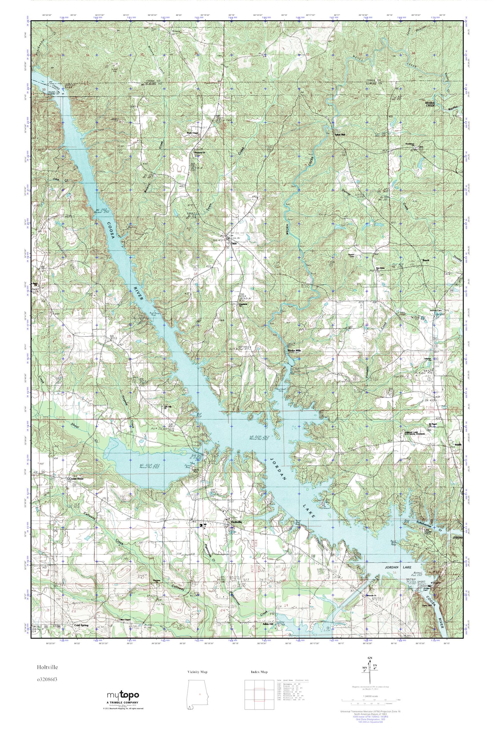 MyTopo Holtville, Alabama USGS Quad Topo Map