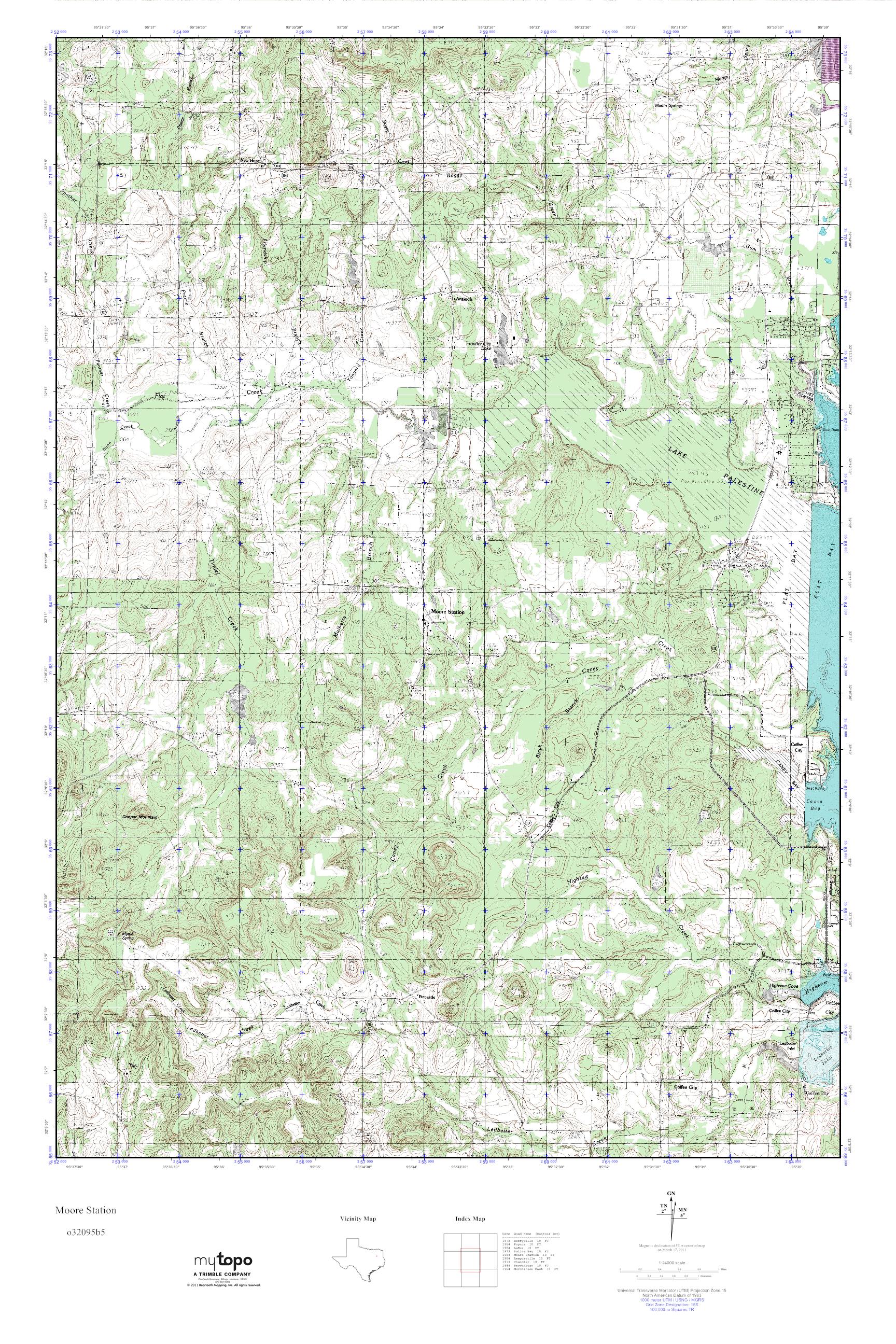 MyTopo Moore Station, Texas USGS Quad Topo Map