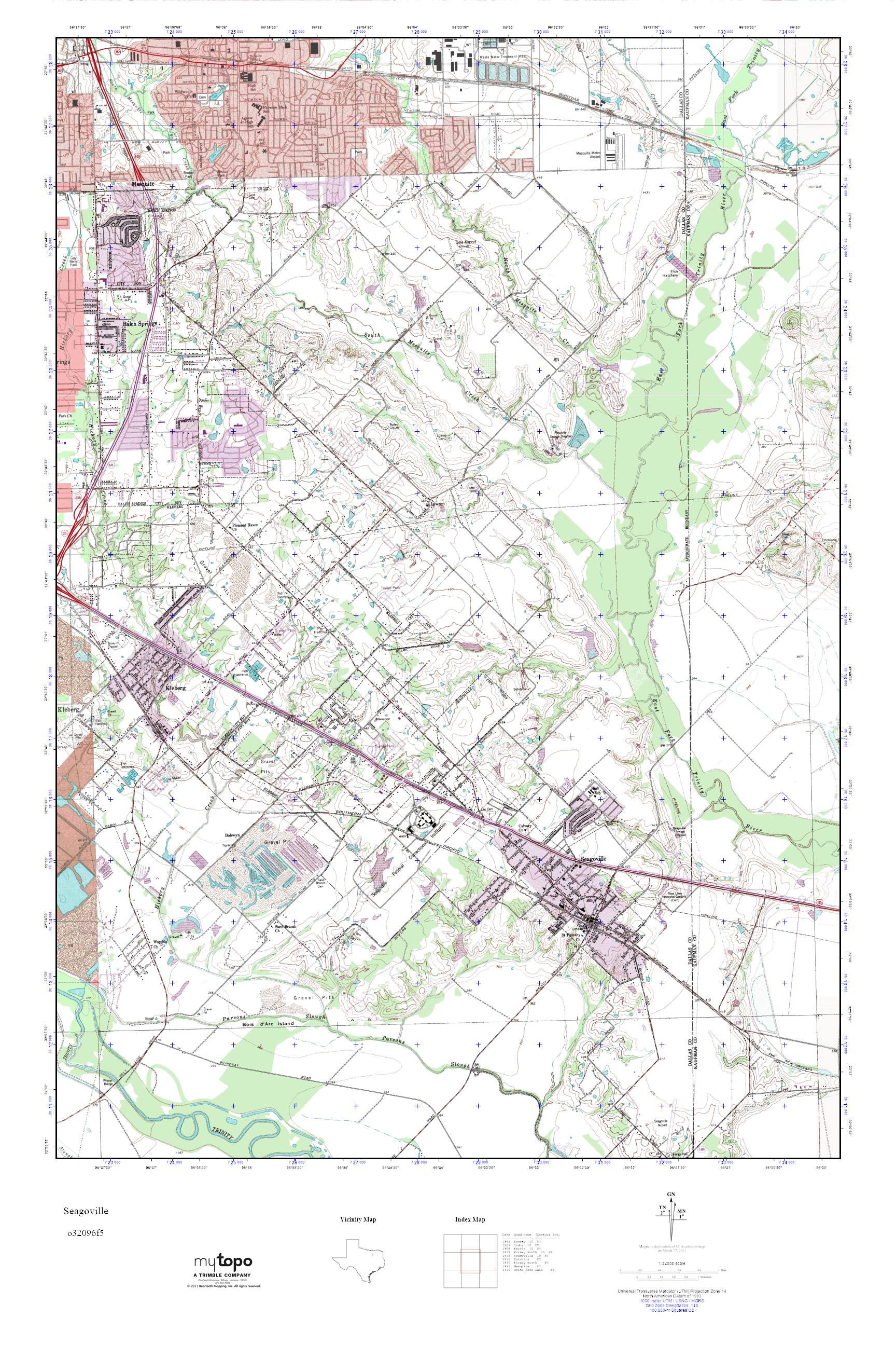 MyTopo Seagoville, Texas USGS Quad Topo Map