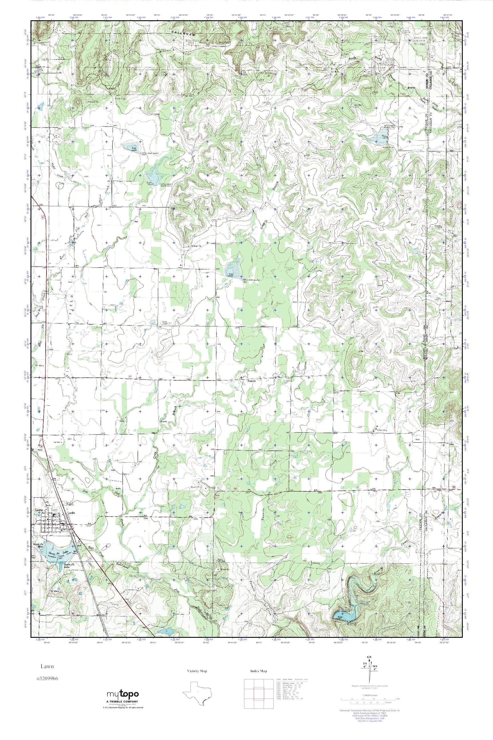 MyTopo Lawn, Texas USGS Quad Topo Map