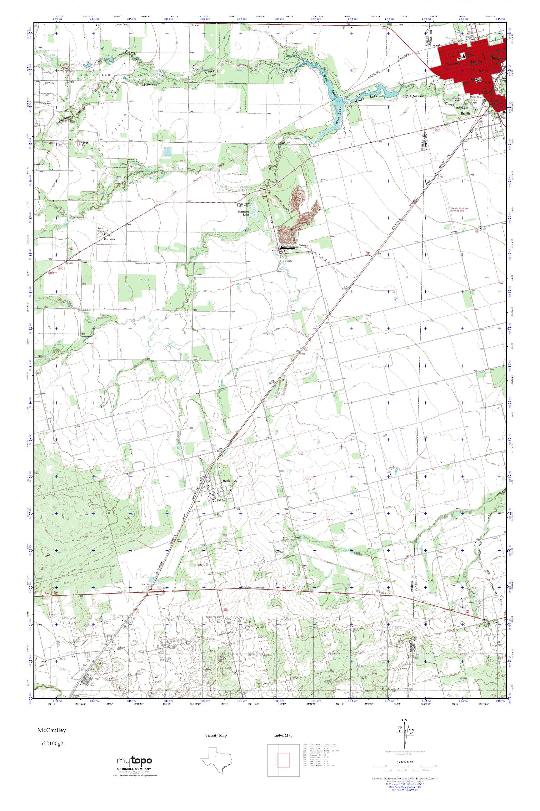 MyTopo McCaulley, Texas USGS Quad Topo Map