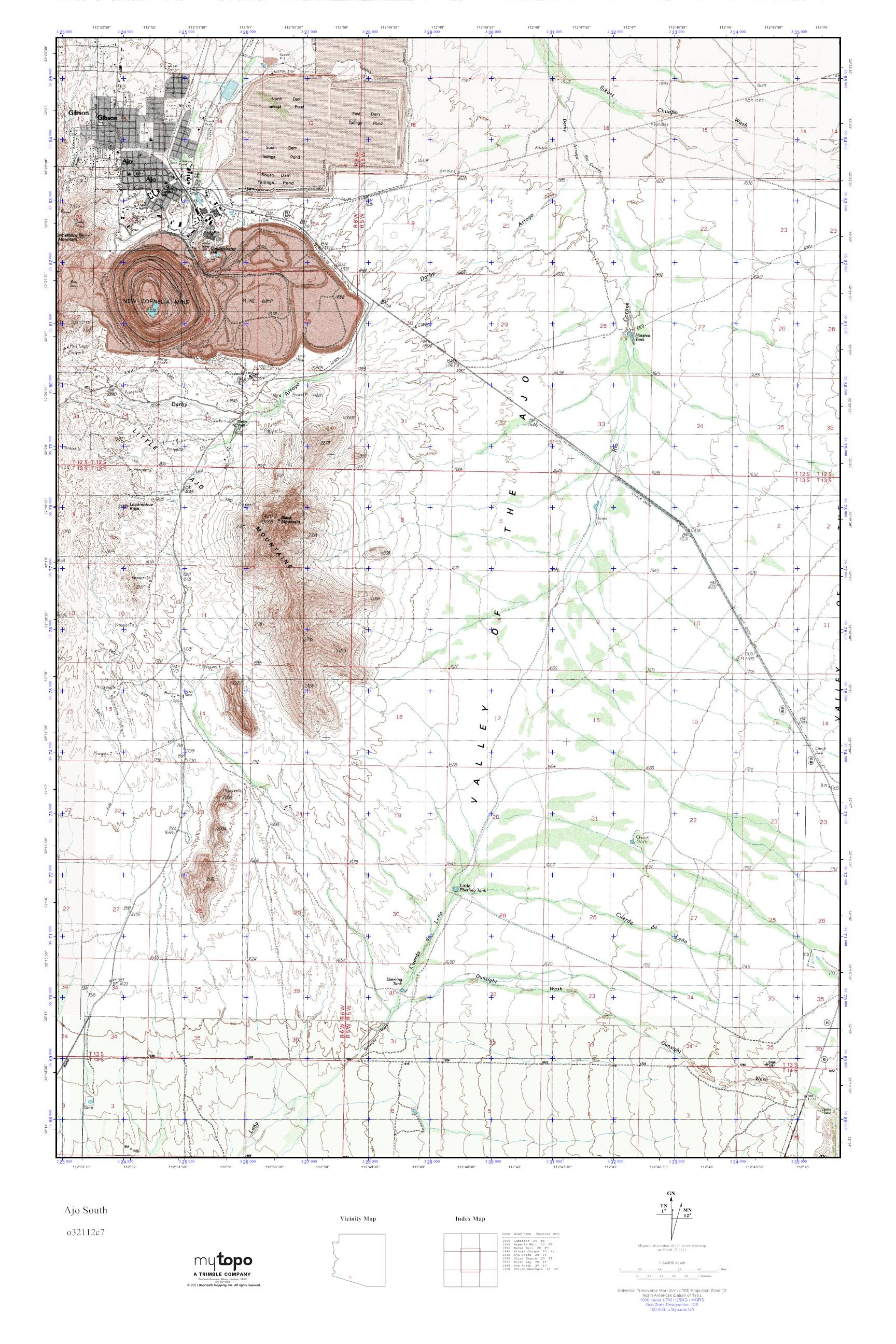 MyTopo Ajo South, Arizona USGS Quad Topo Map