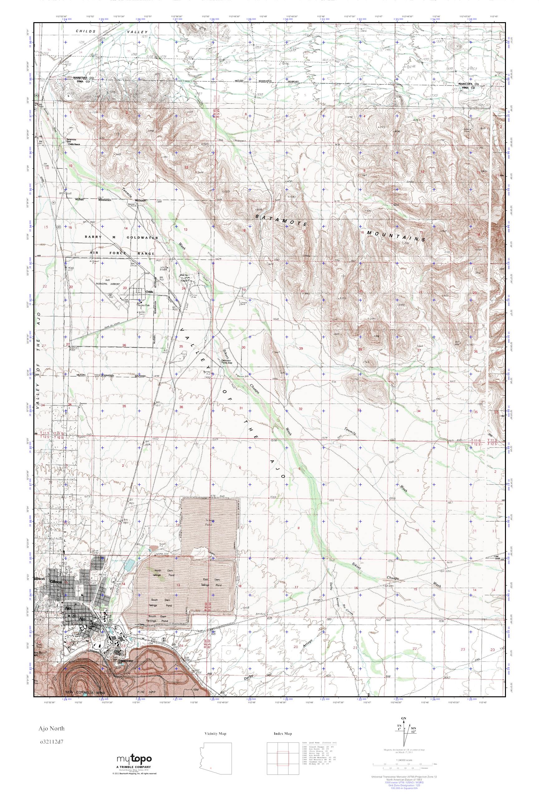 MyTopo Ajo North, Arizona USGS Quad Topo Map