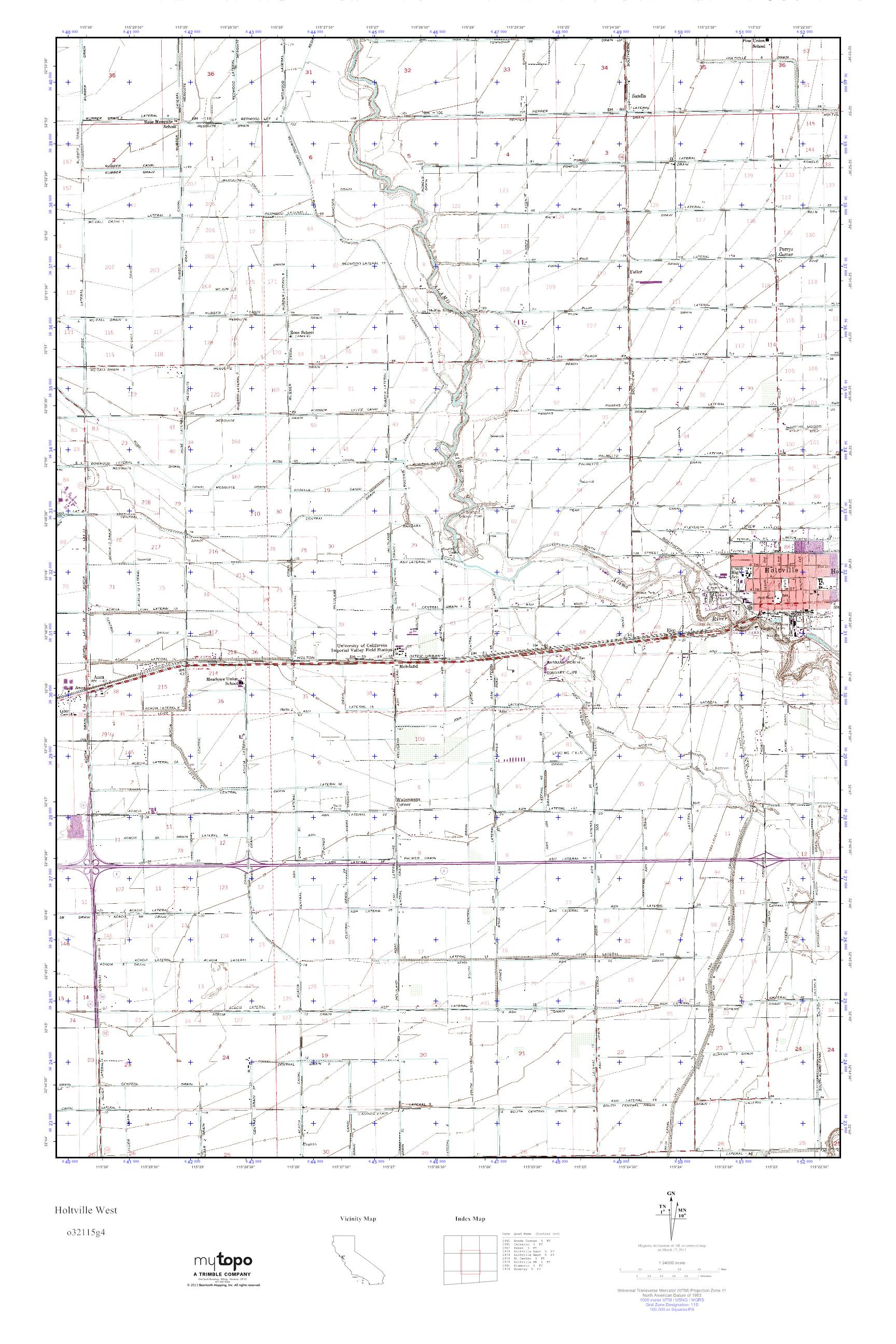 MyTopo Holtville West, California USGS Quad Topo Map