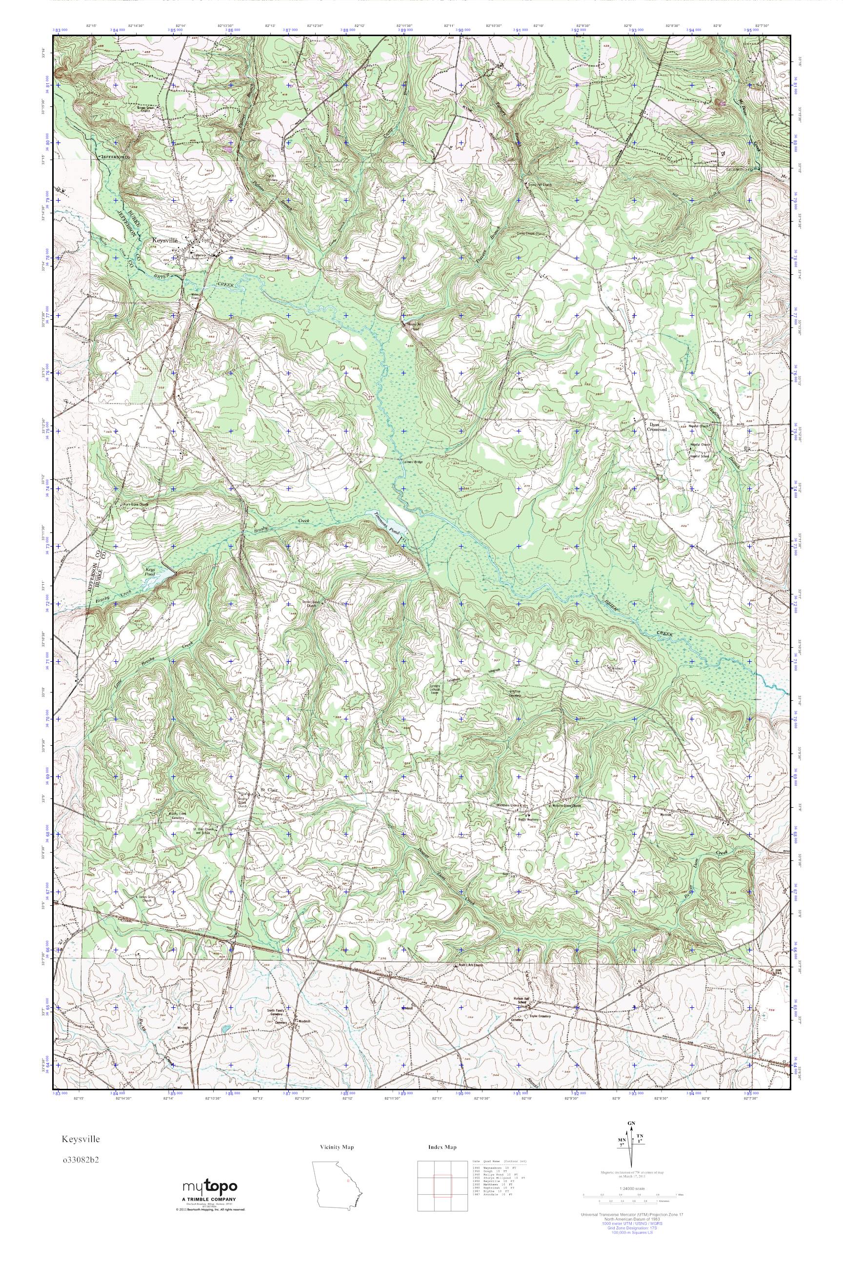 MyTopo Keysville, USGS Quad Topo Map