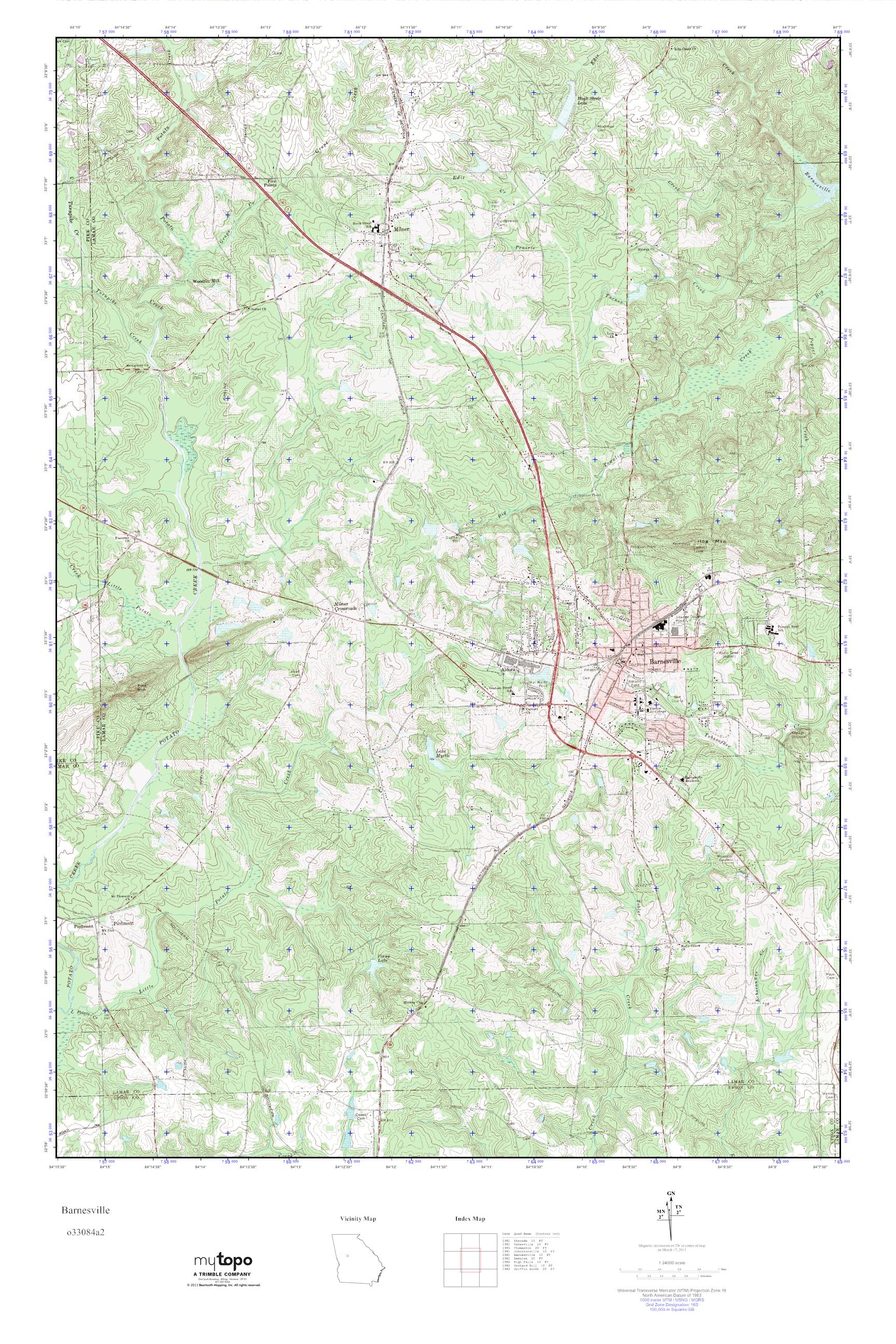 MyTopo Barnesville, USGS Quad Topo Map