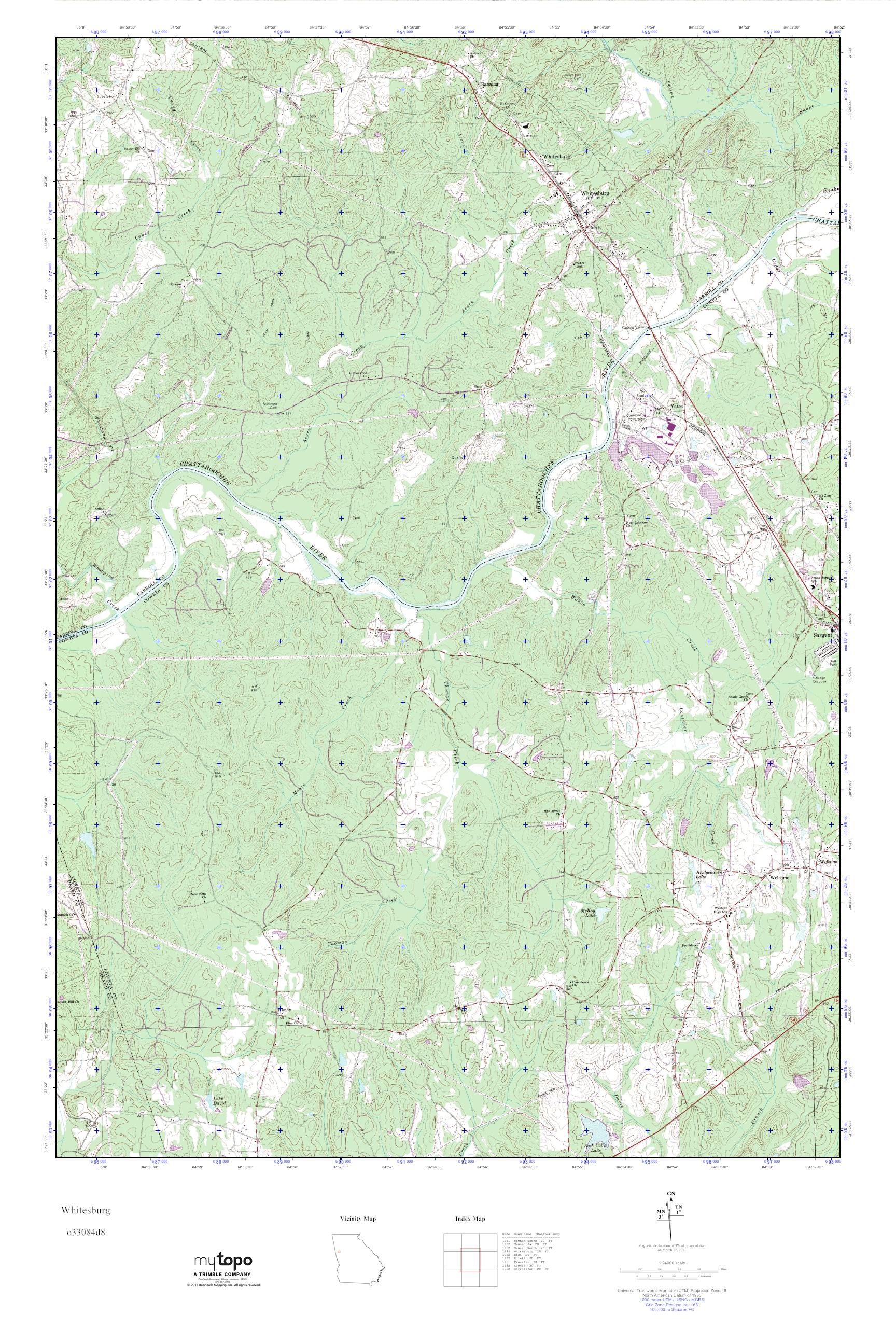 MyTopo Whitesburg, USGS Quad Topo Map