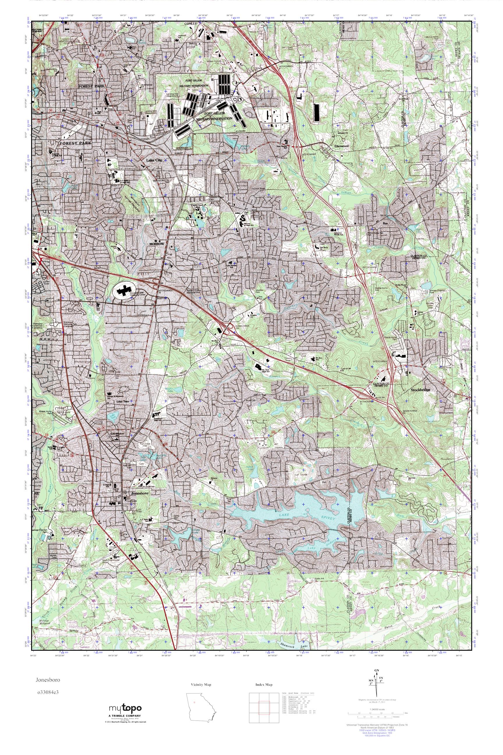 MyTopo Jonesboro, USGS Quad Topo Map
