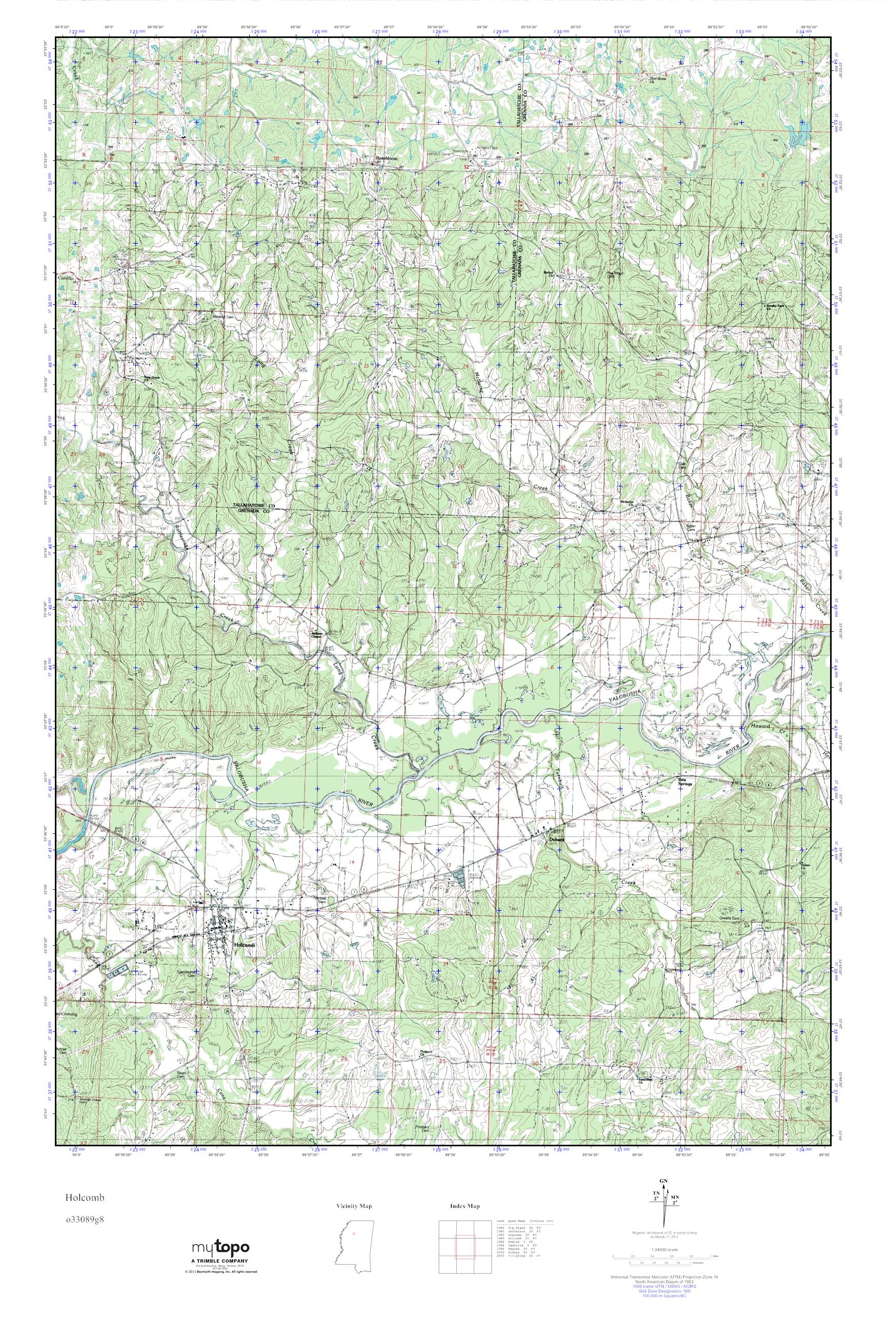 MyTopo Mississippi USGS Quad Topo Map