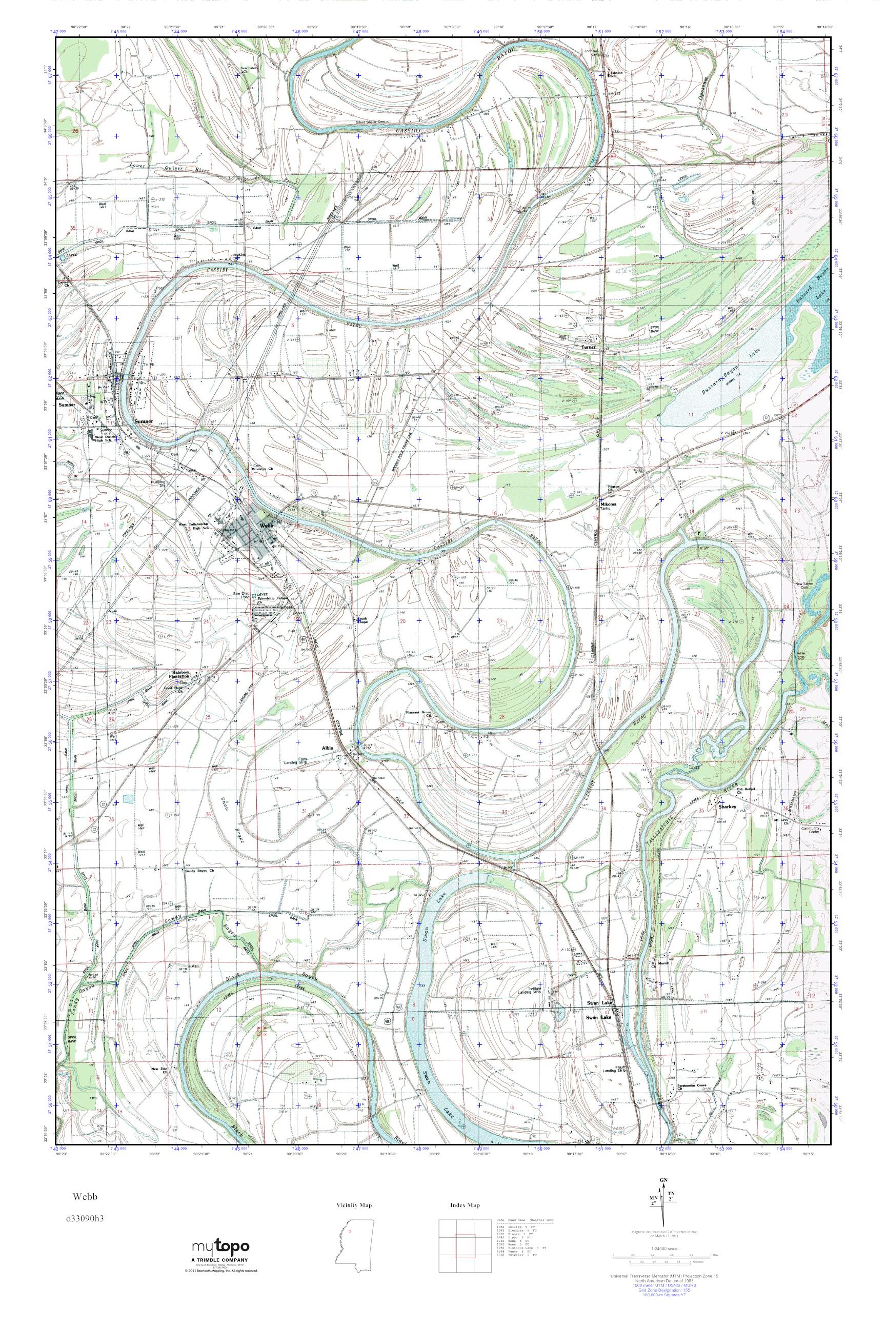 MyTopo b, Mississippi USGS Quad Topo Map
