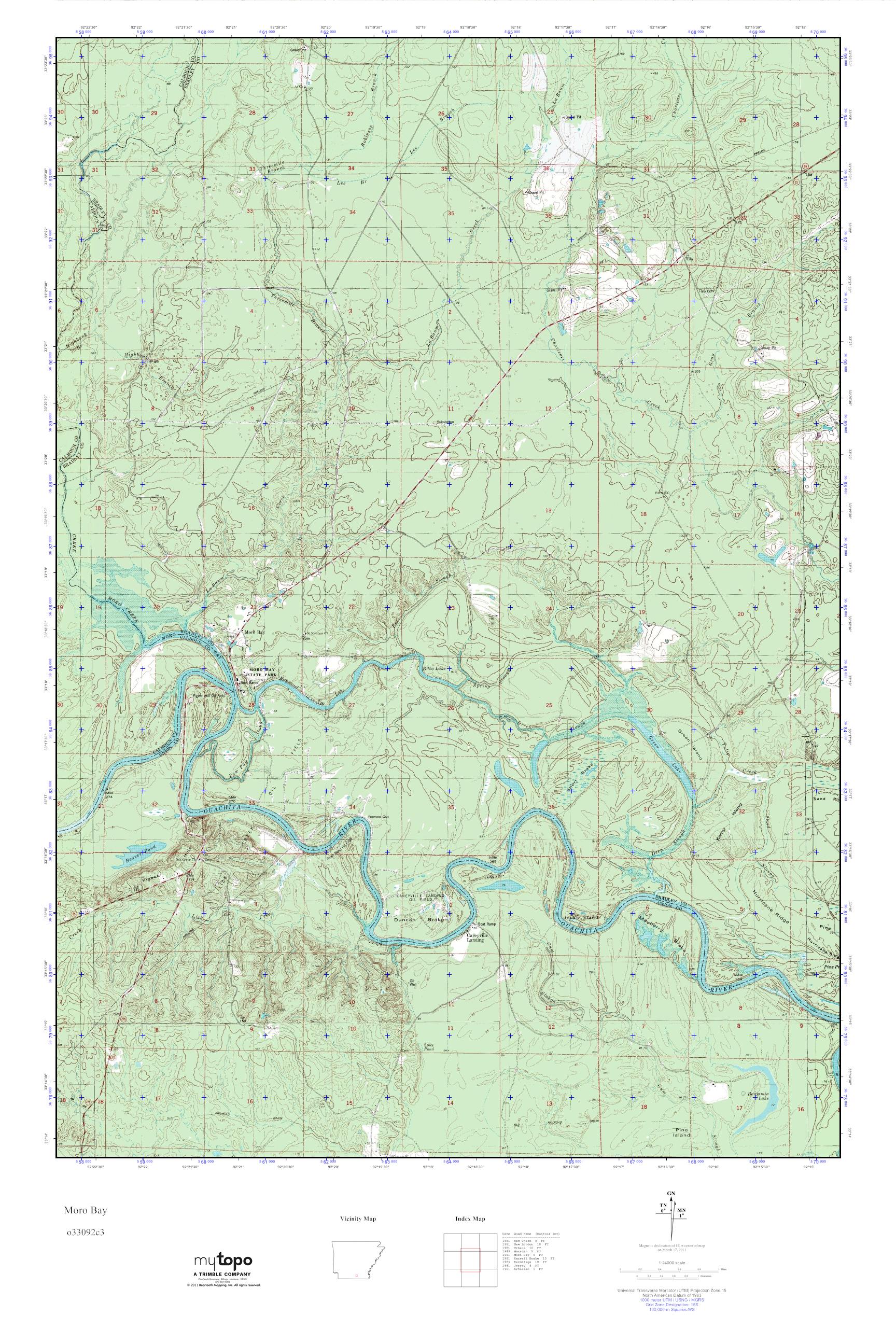 MyTopo Moro Bay, Arkansas USGS Quad Topo Map