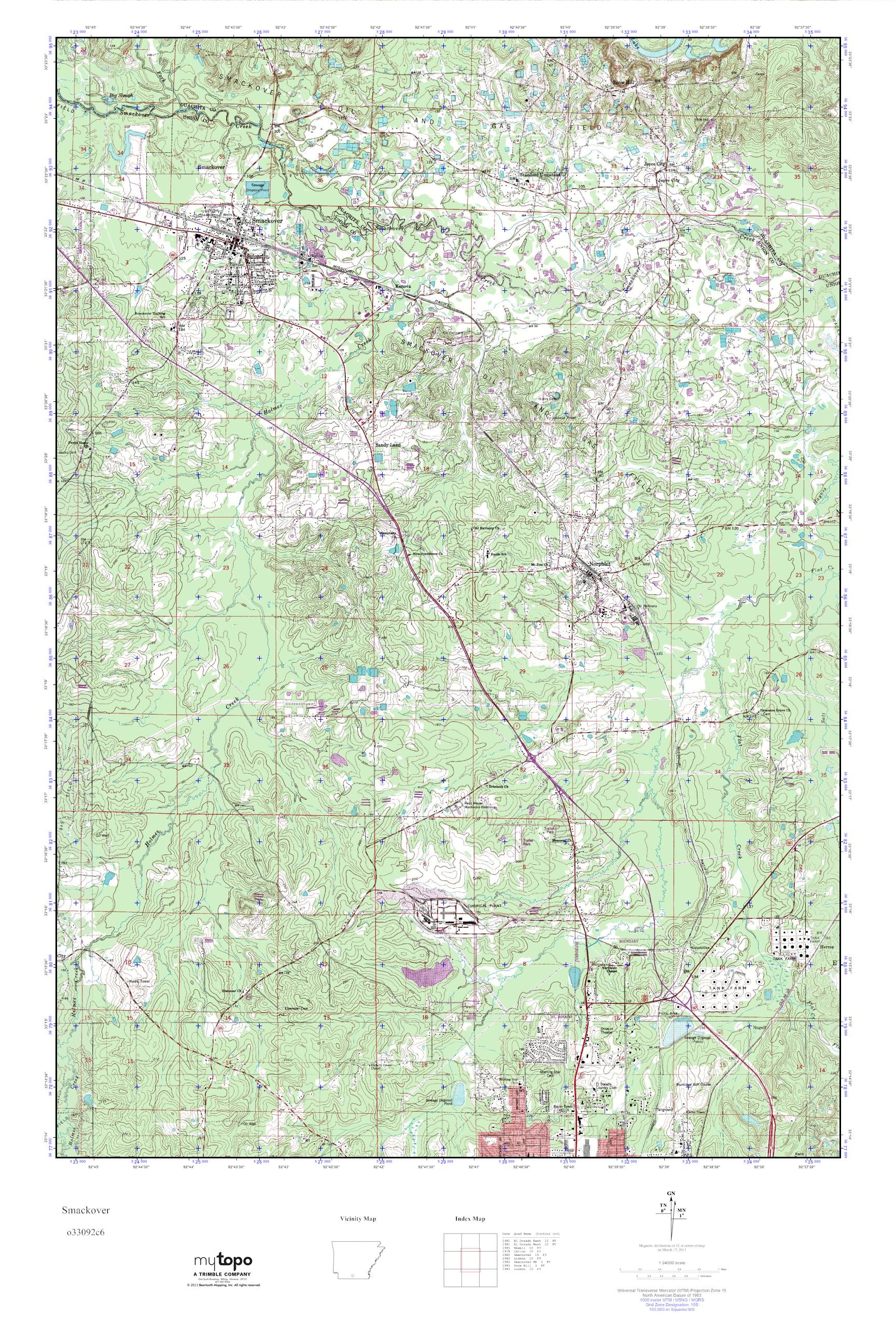 MyTopo Smackover, Arkansas USGS Quad Topo Map