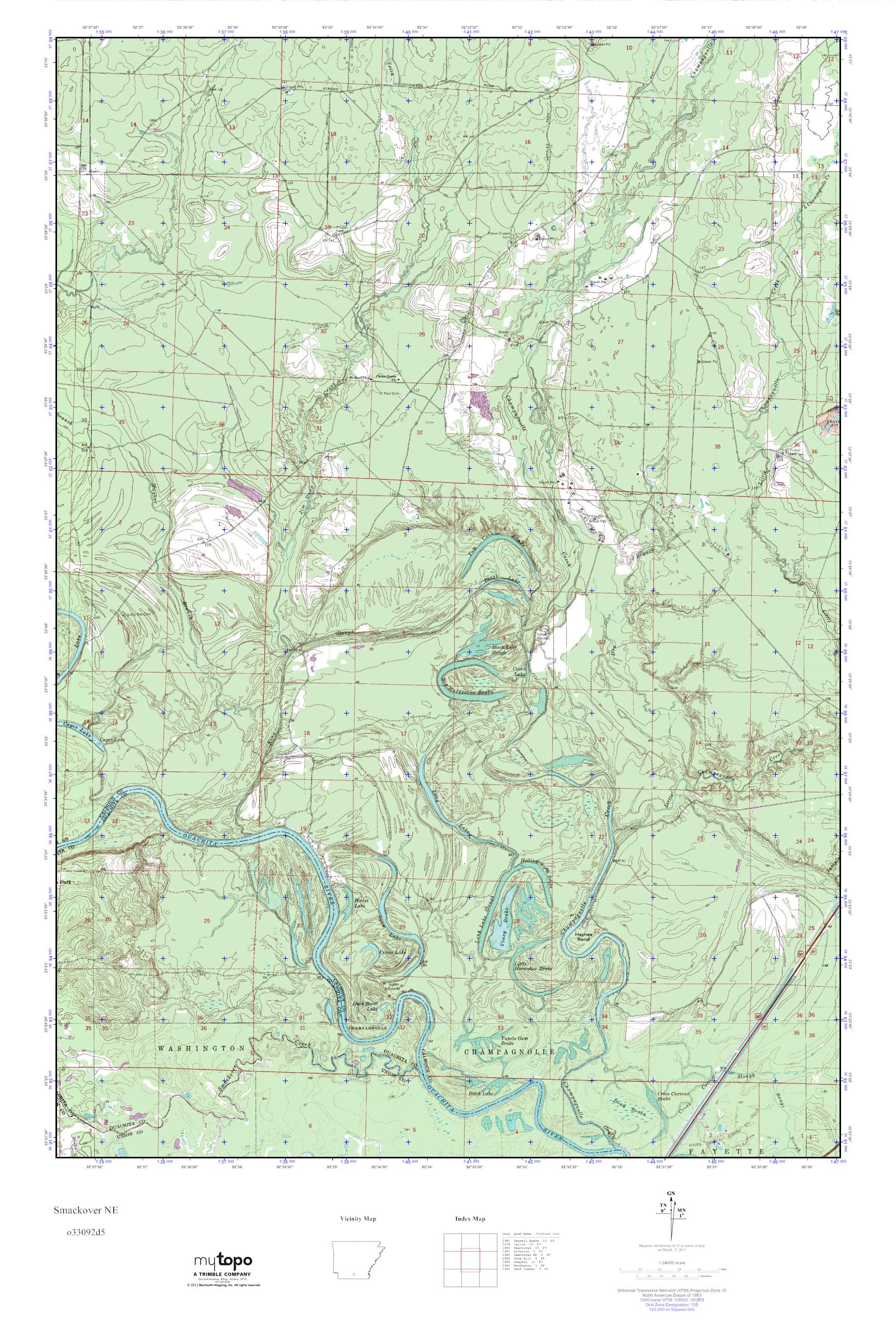 MyTopo Smackover NE, Arkansas USGS Quad Topo Map
