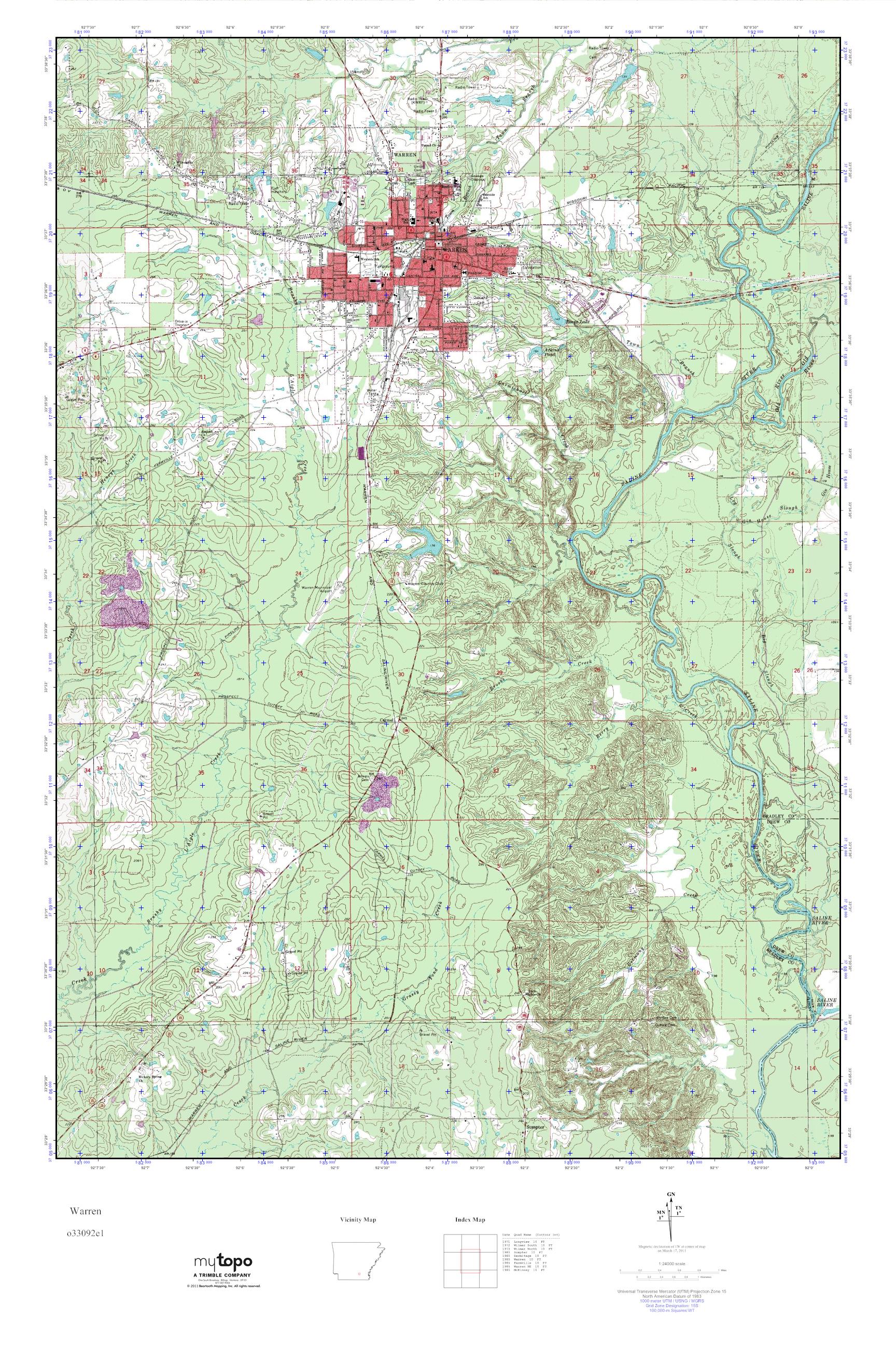 MyTopo Warren, Arkansas USGS Quad Topo Map