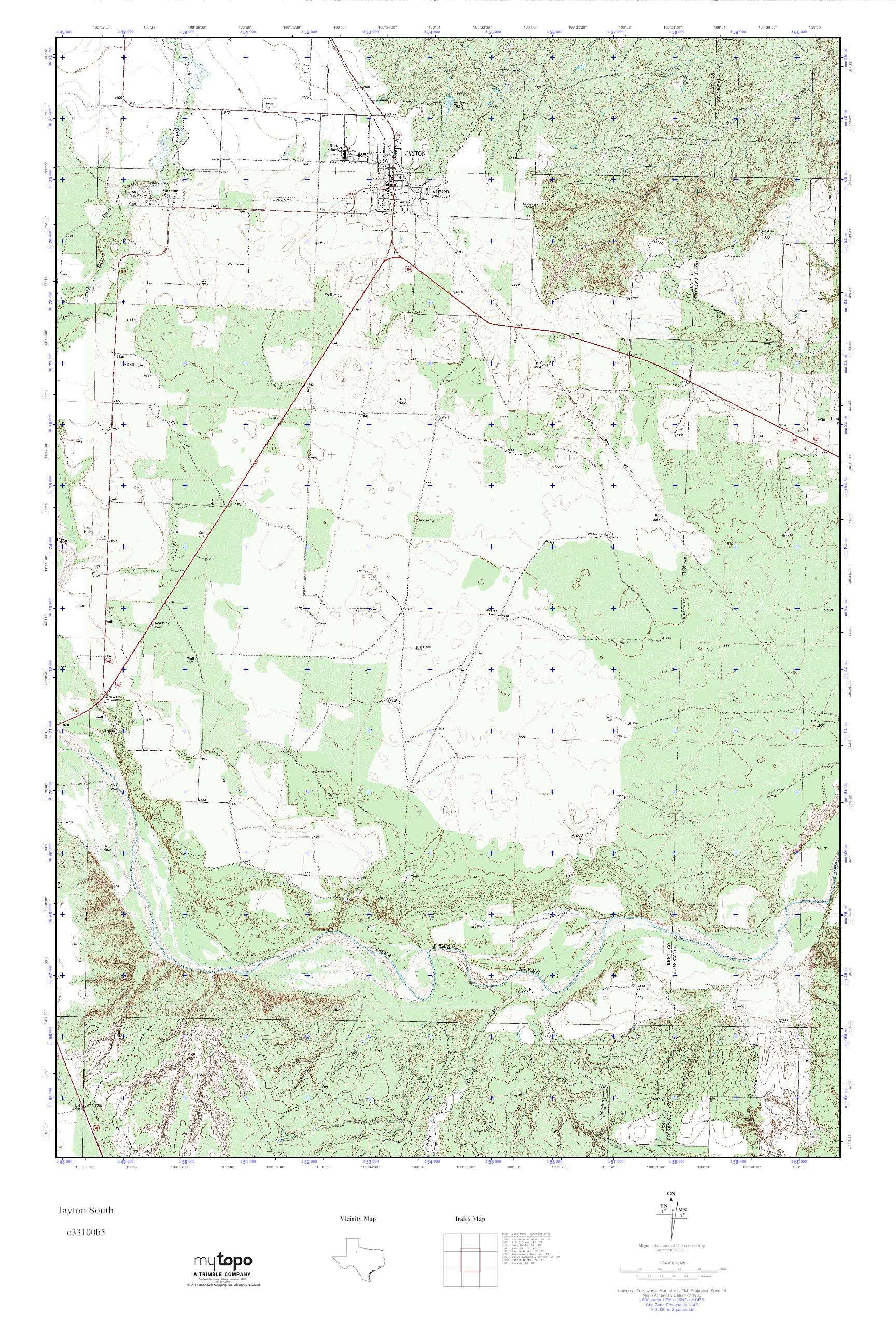 MyTopo Jayton South, Texas USGS Quad Topo Map
