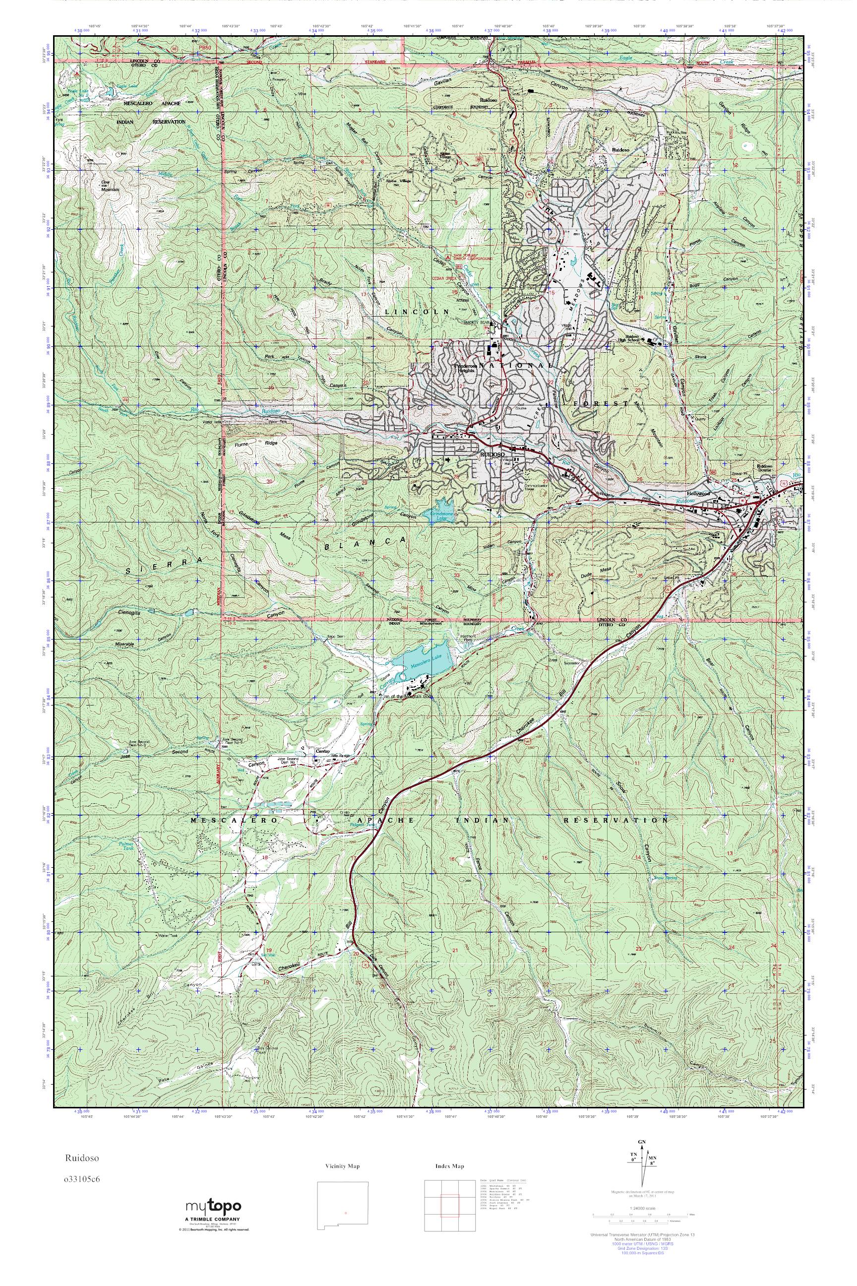 mytopo ruidoso new mexico usgs quad topo map