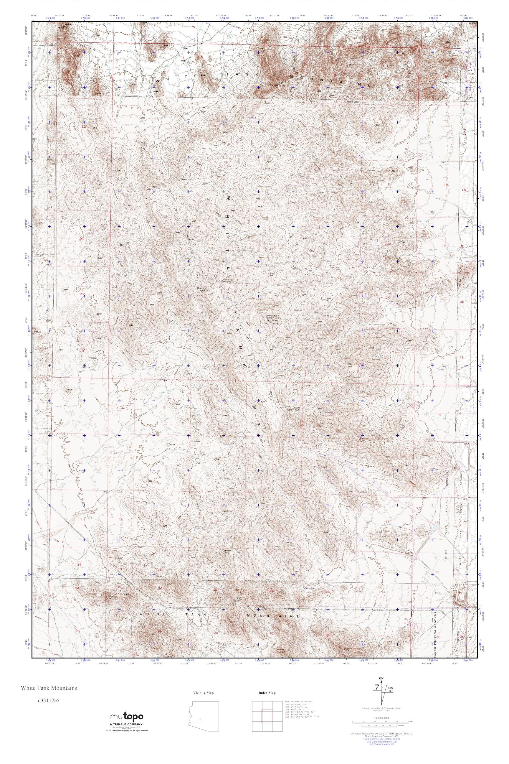 MyTopo White Tank Mountains, Arizona USGS Quad Topo Map
