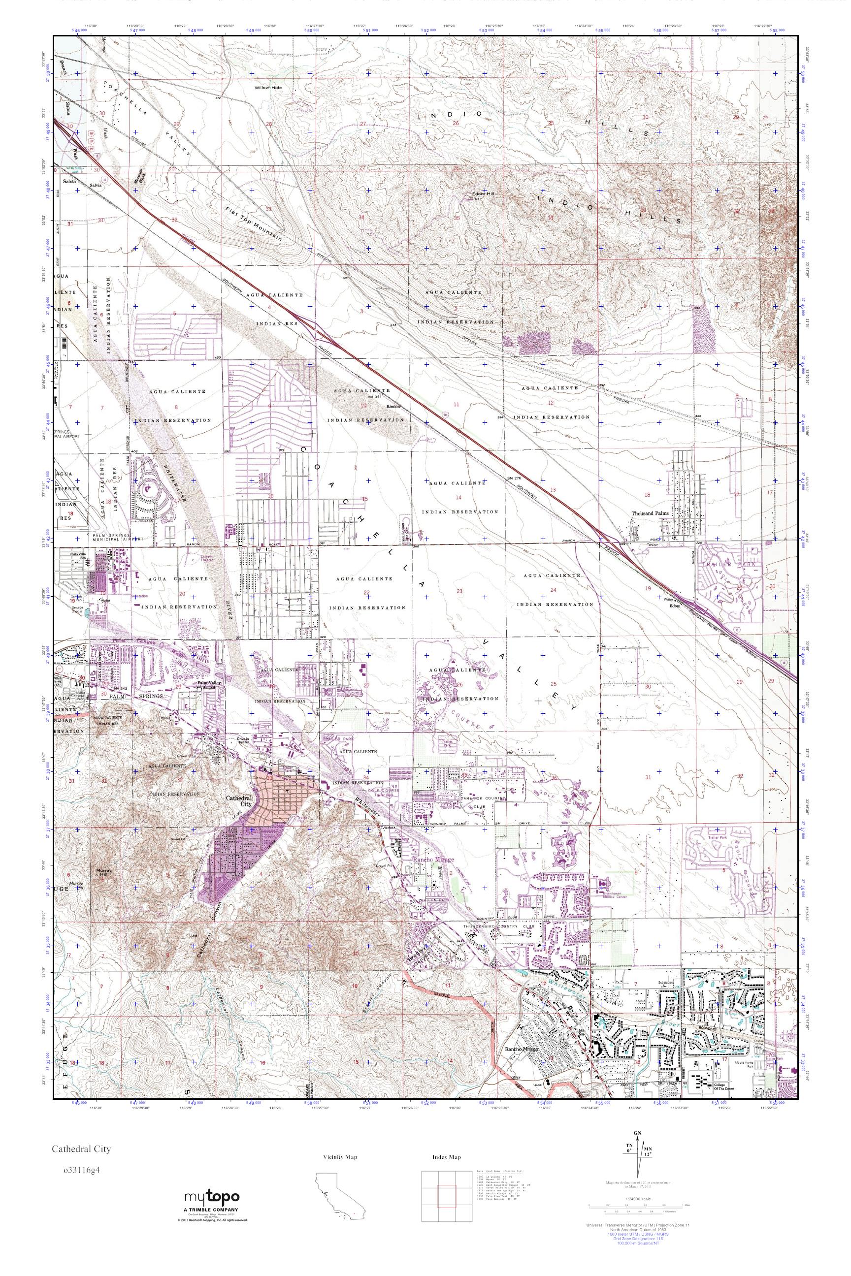 MyTopo Cathedral City, California USGS Quad Topo Map