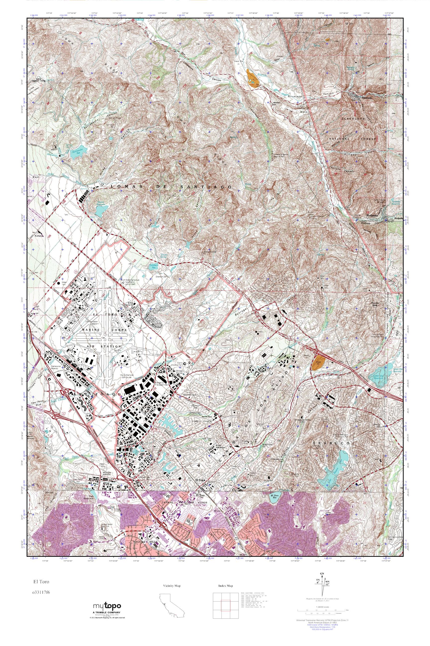 MyTopo El Toro, California USGS Quad Topo Map