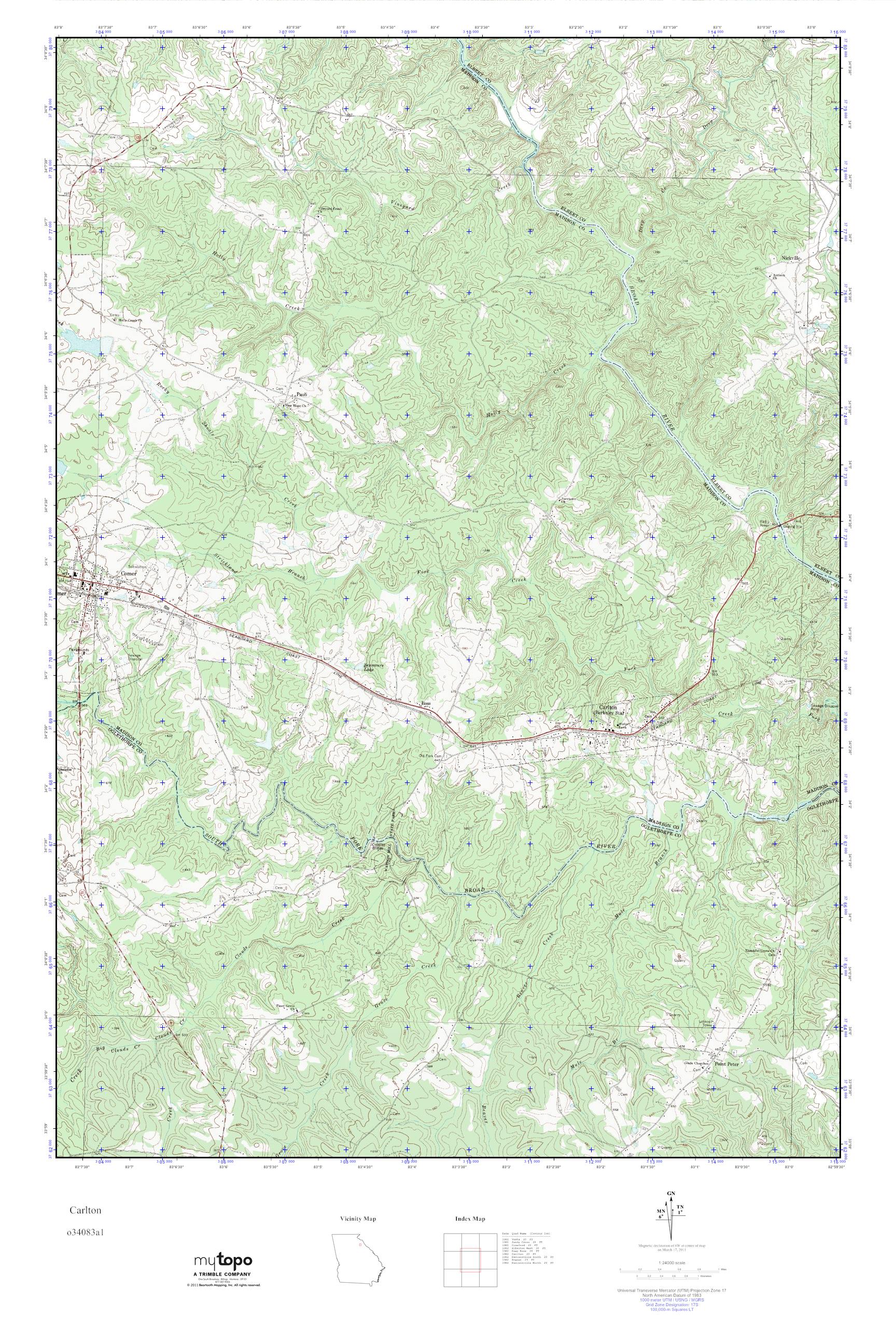 MyTopo Carlton, USGS Quad Topo Map