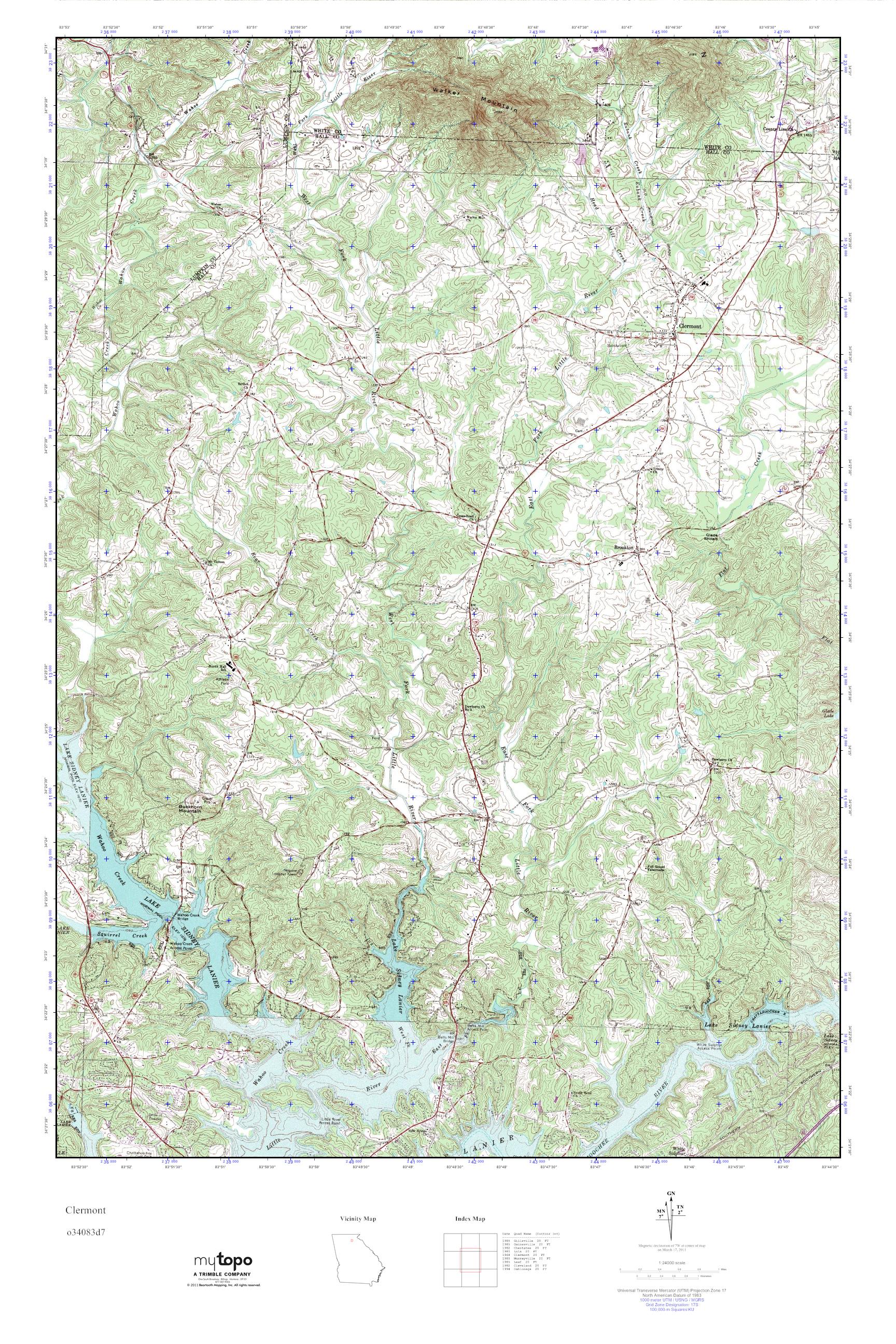 MyTopo Clermont, USGS Quad Topo Map