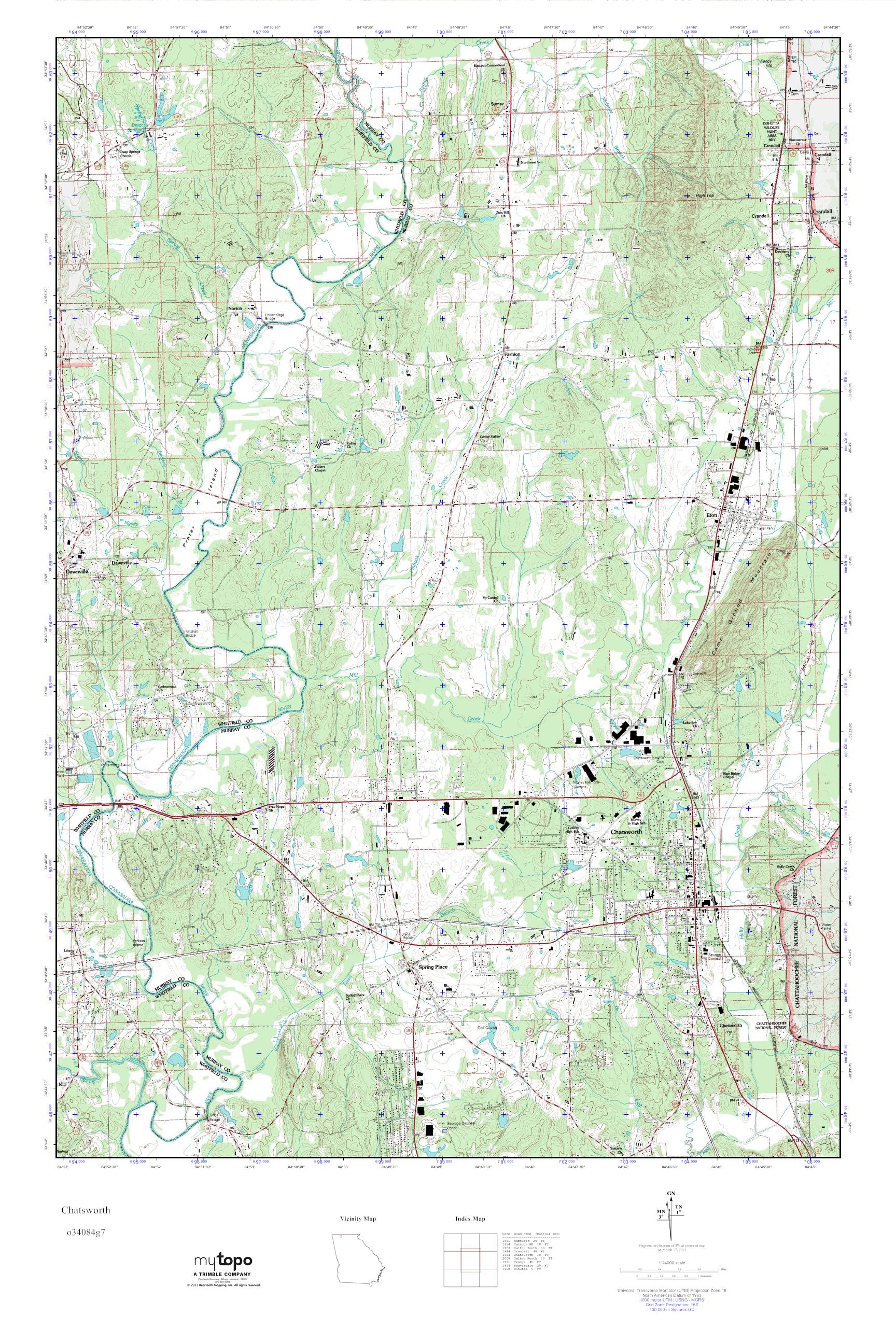 MyTopo Chatsworth, USGS Quad Topo Map