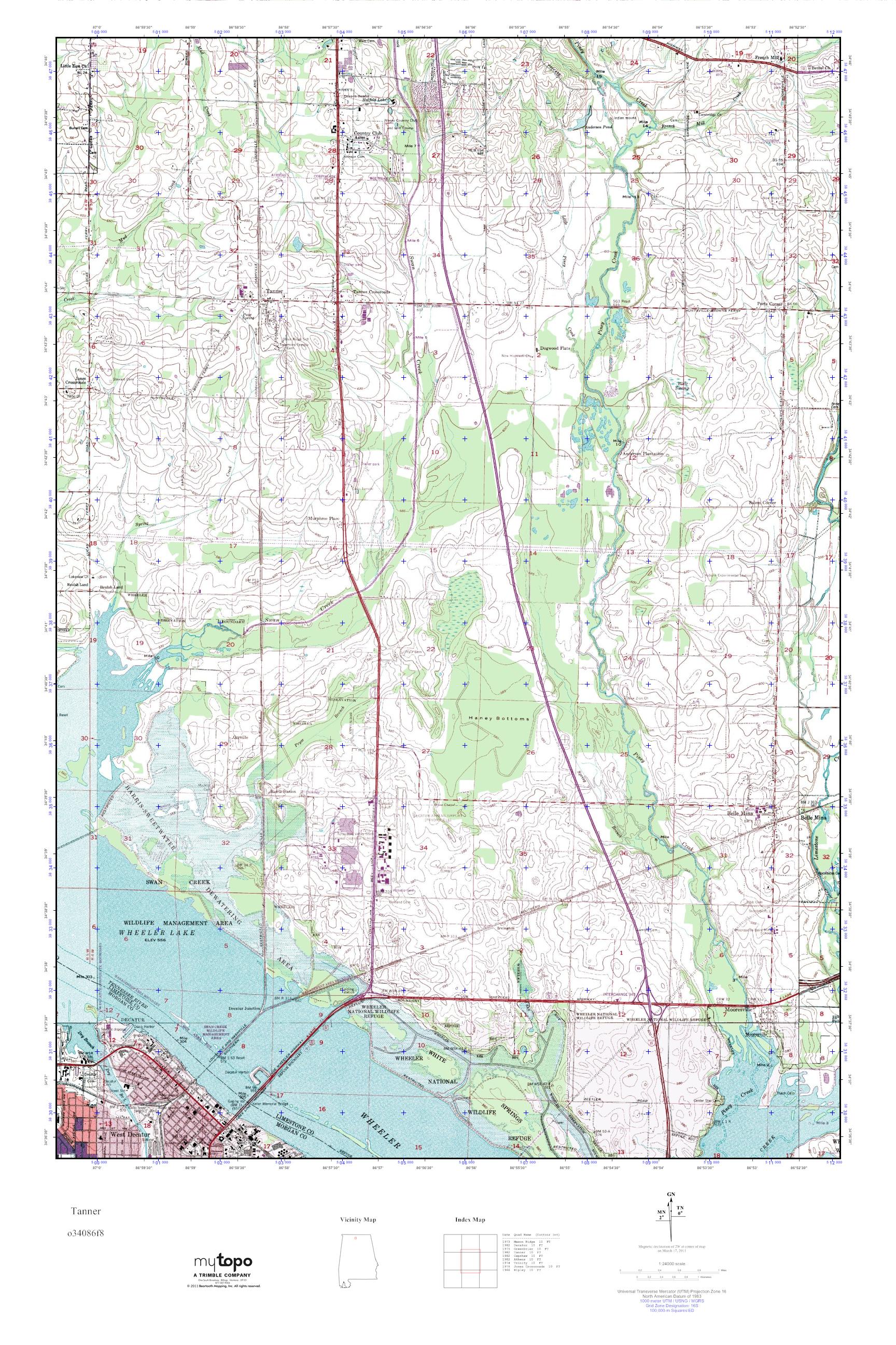MyTopo Tanner, Alabama USGS Quad Topo Map