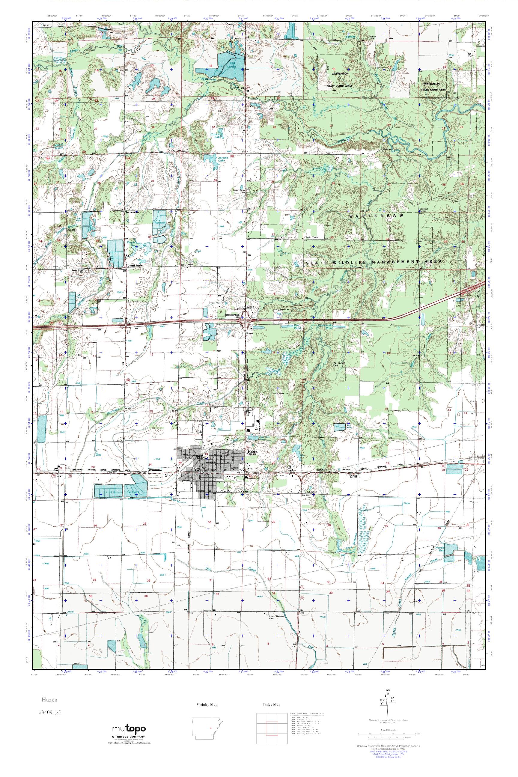 MyTopo Hazen, Arkansas USGS Quad Topo Map