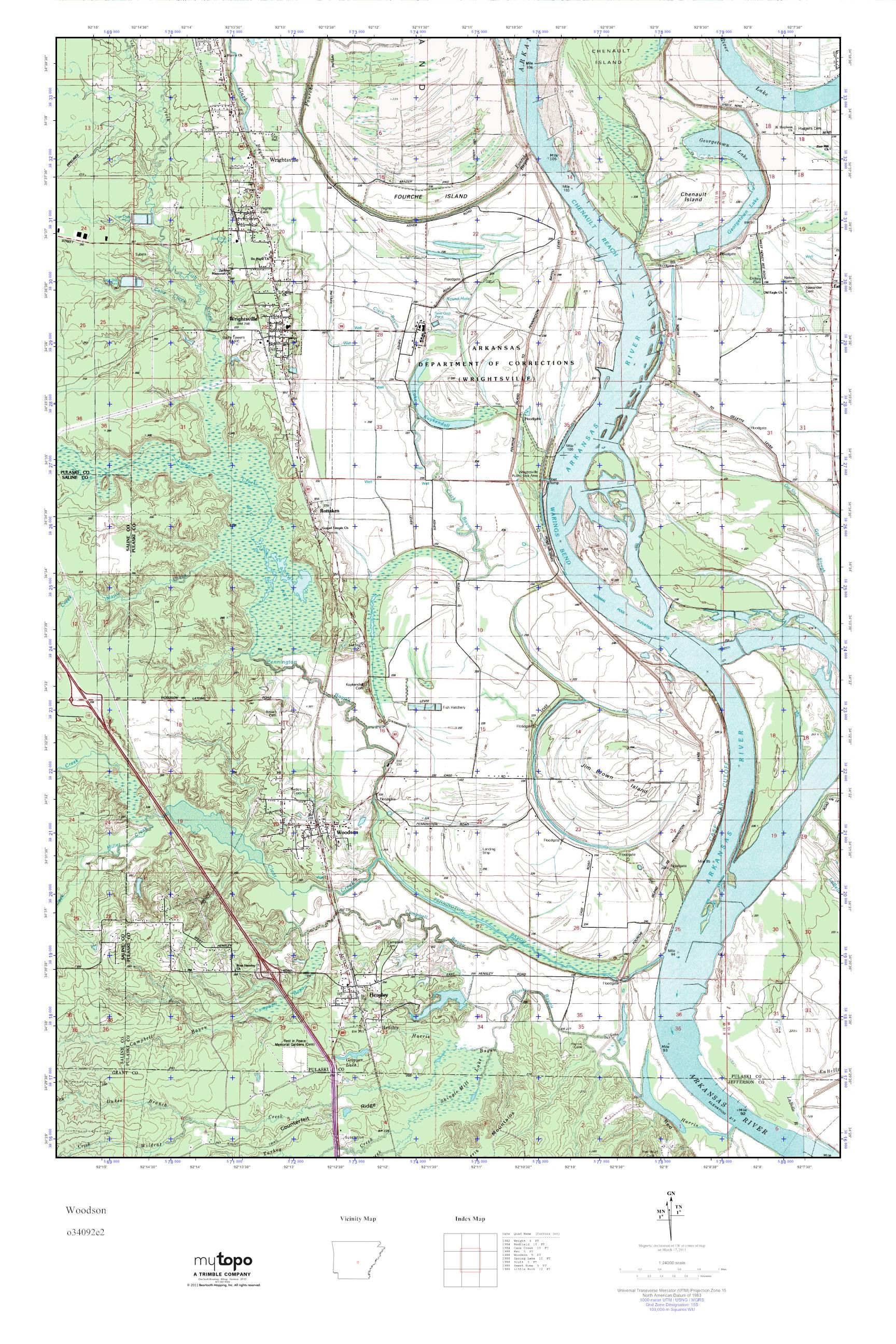 MyTopo Woodson, Arkansas USGS Quad Topo Map