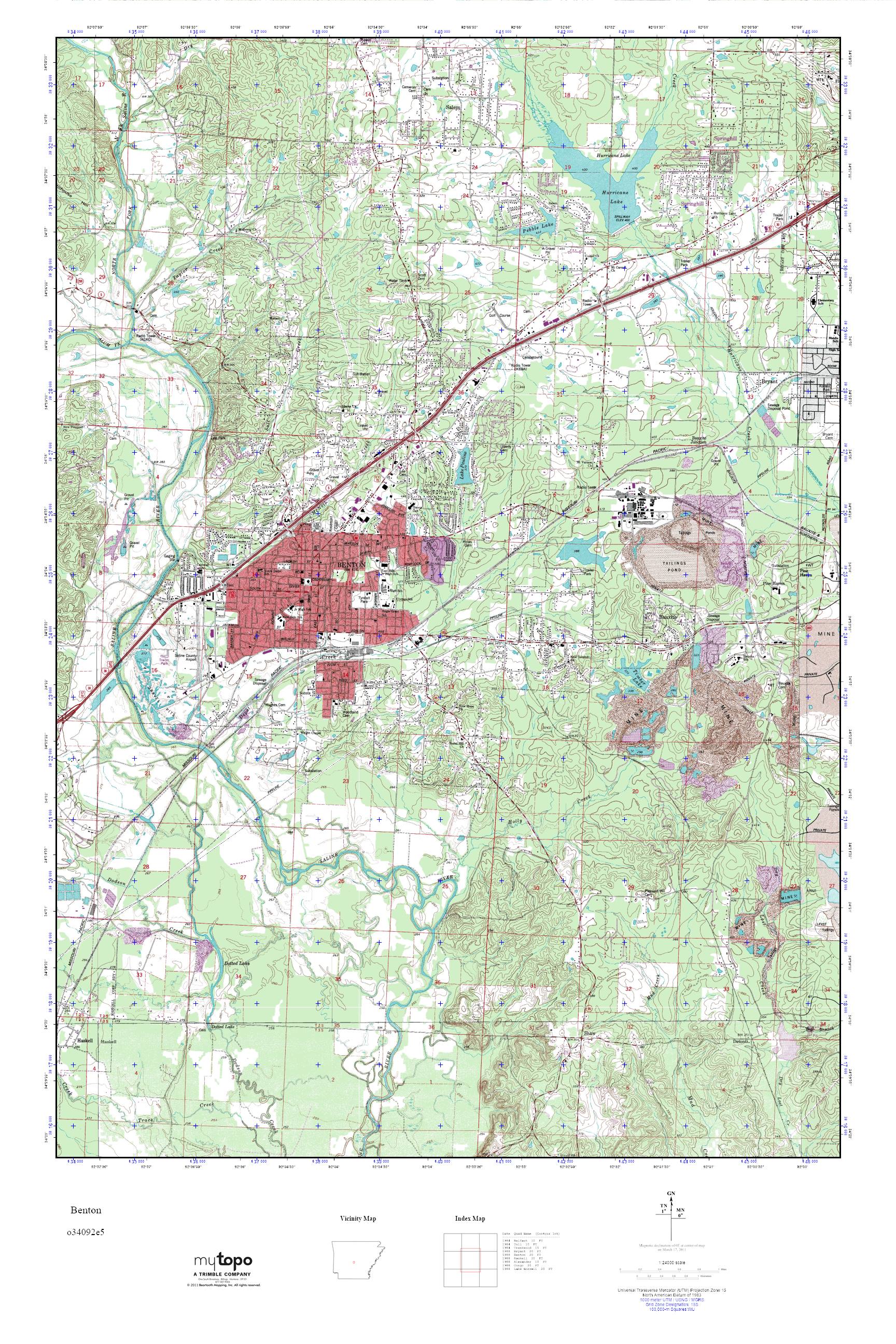 MyTopo Benton, Arkansas USGS Quad Topo Map