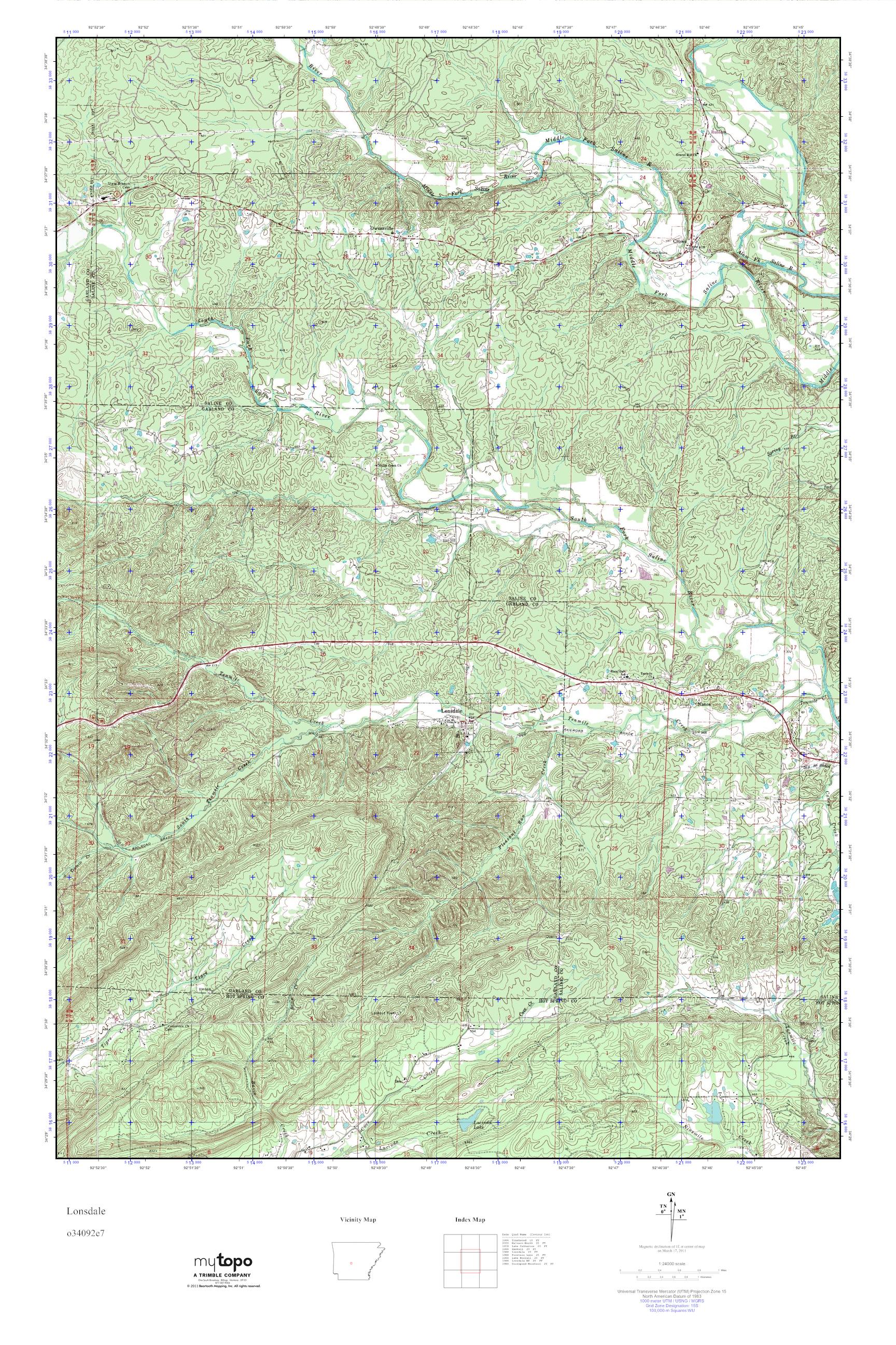 MyTopo Lonsdale, Arkansas USGS Quad Topo Map
