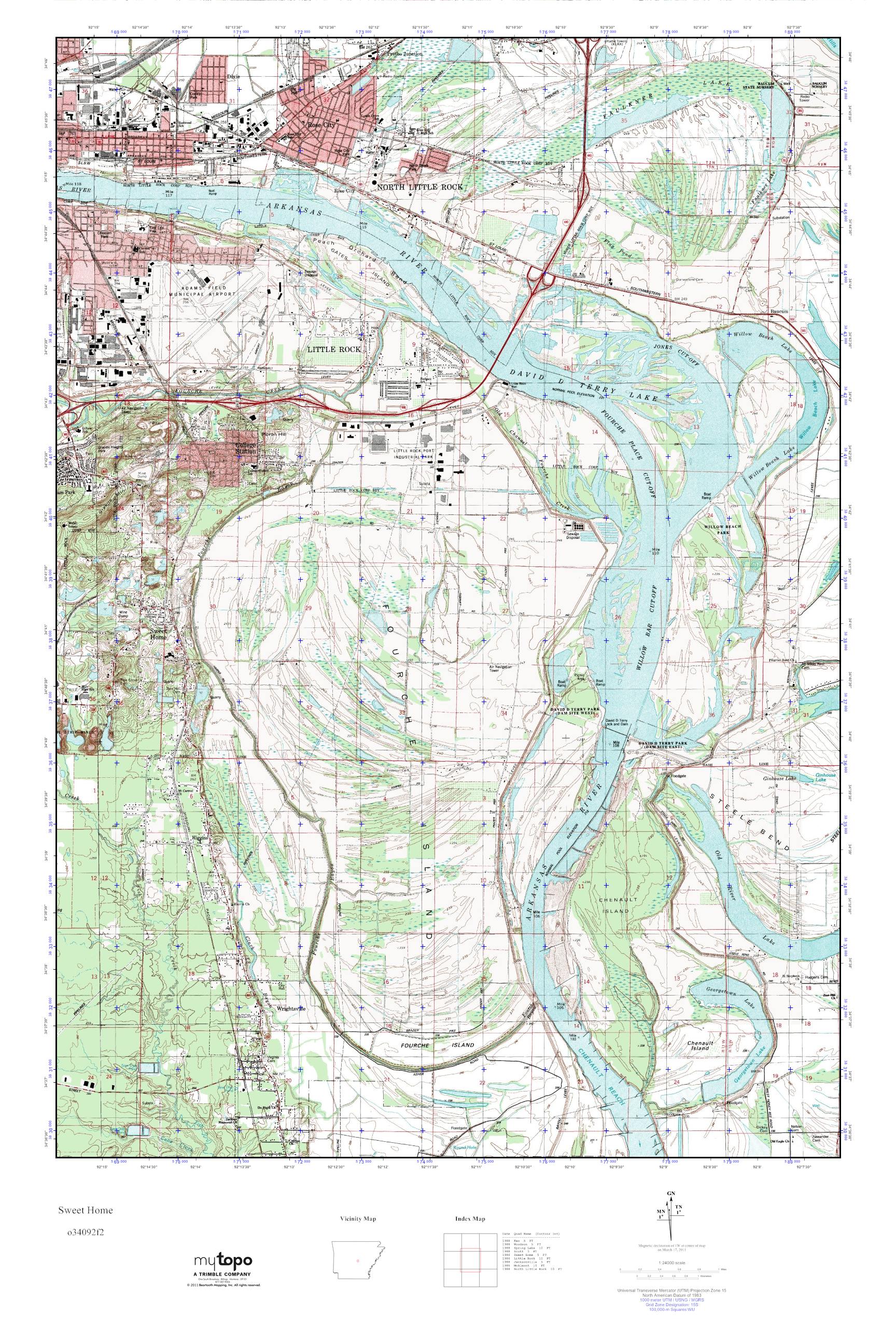 MyTopo Sweet Home, Arkansas USGS Quad Topo Map