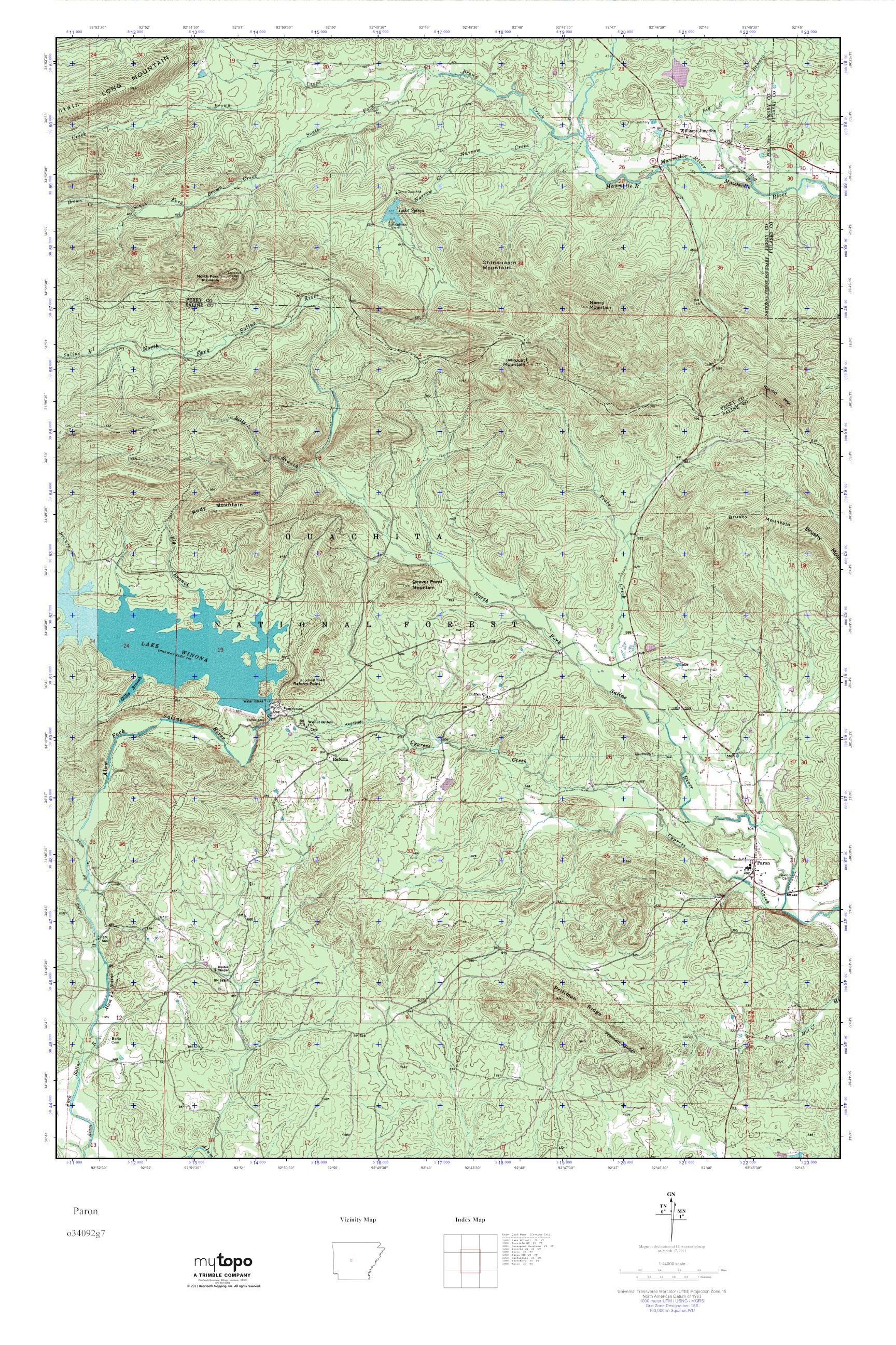 MyTopo Paron, Arkansas USGS Quad Topo Map