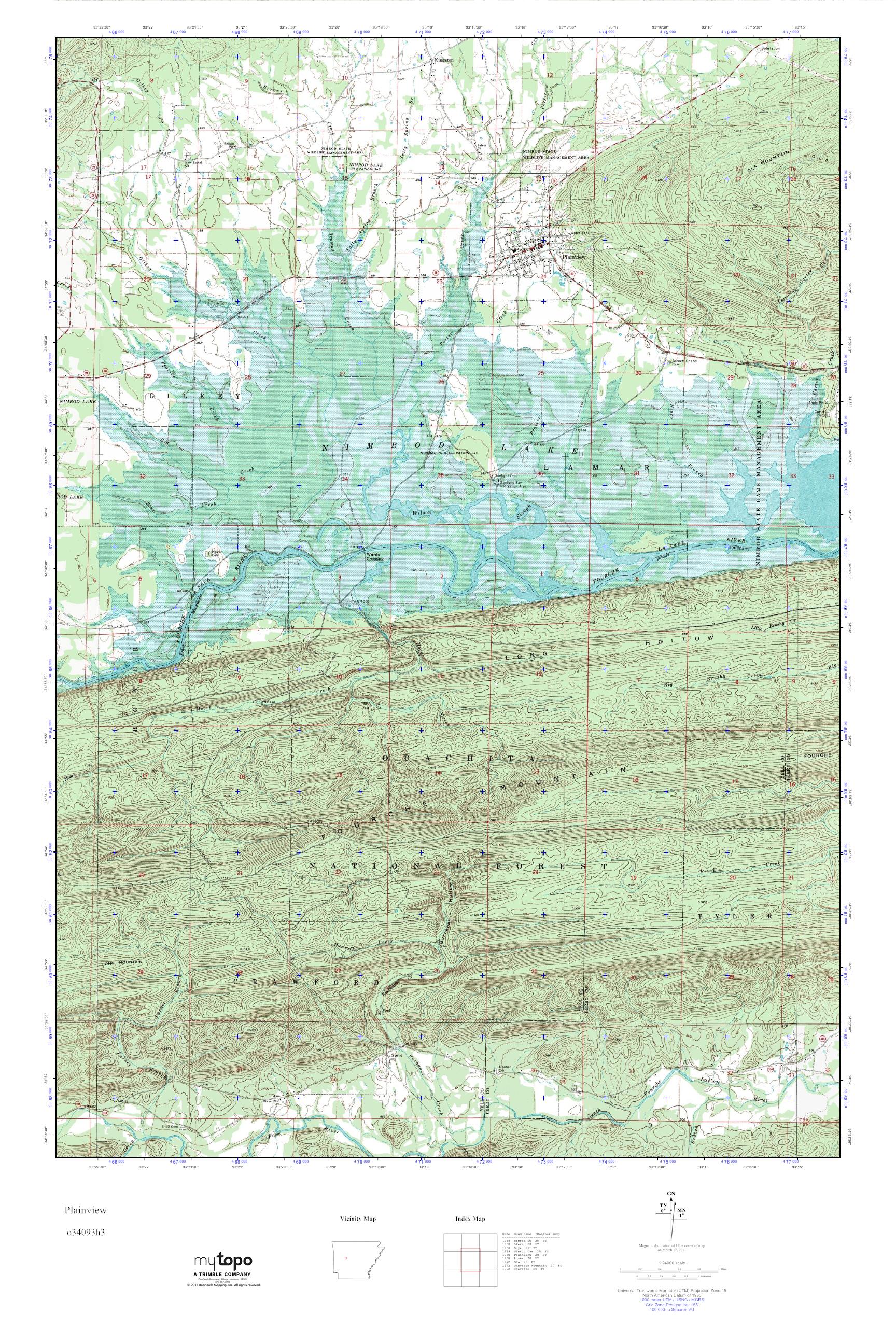 MyTopo Plainview, Arkansas USGS Quad Topo Map