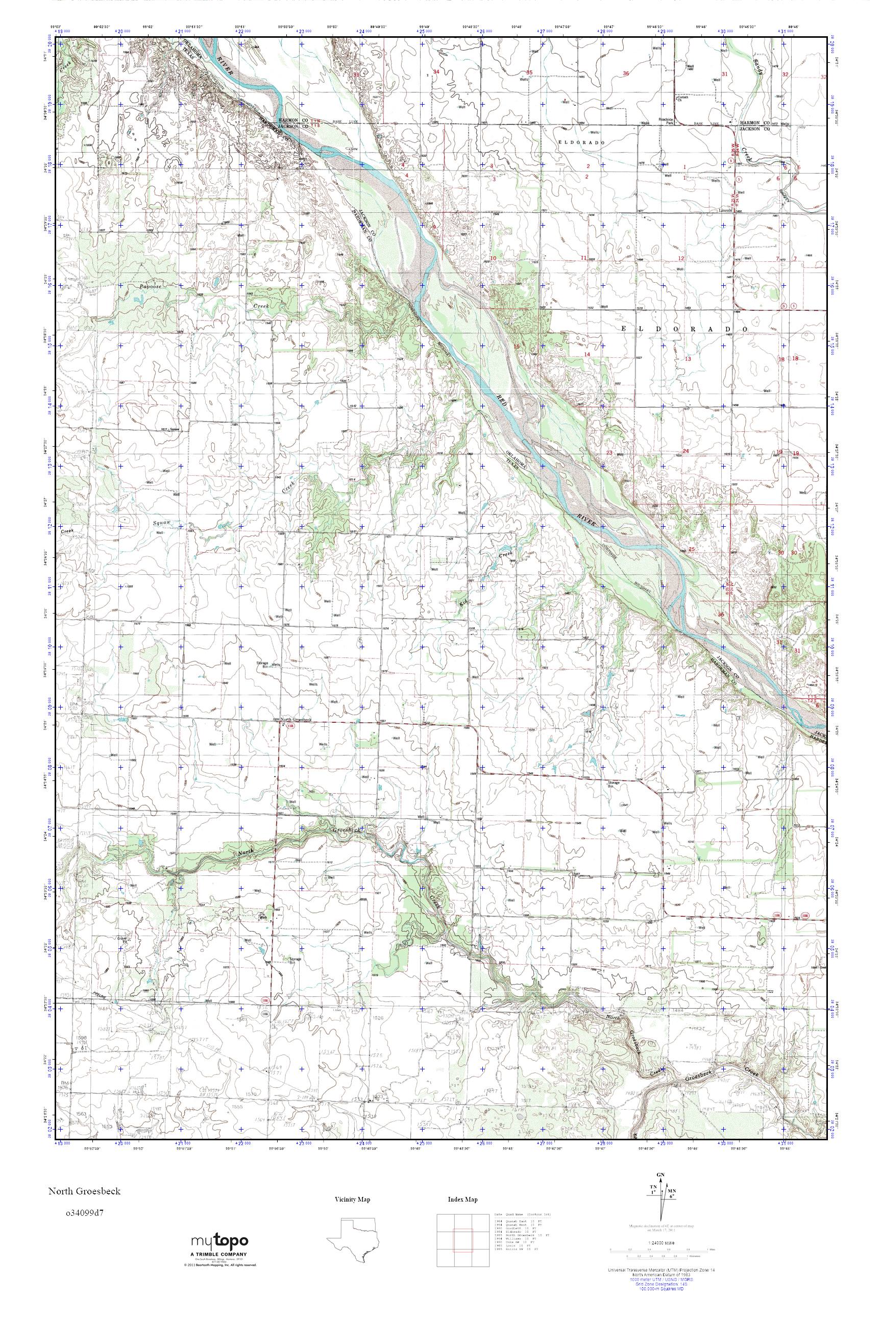 MyTopo North Groesbeck, Texas USGS Quad Topo Map