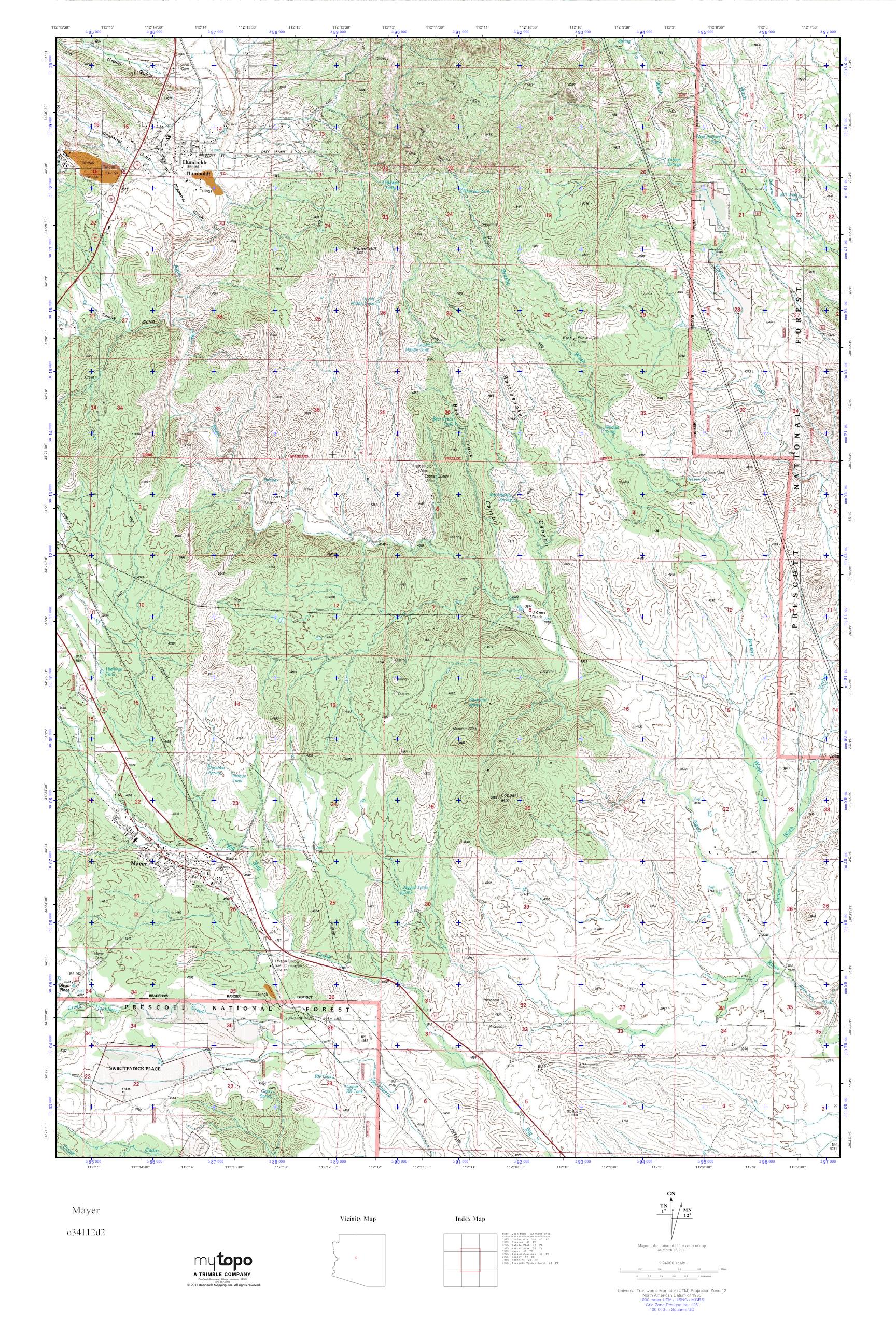 MyTopo Mayer, Arizona USGS Quad Topo Map