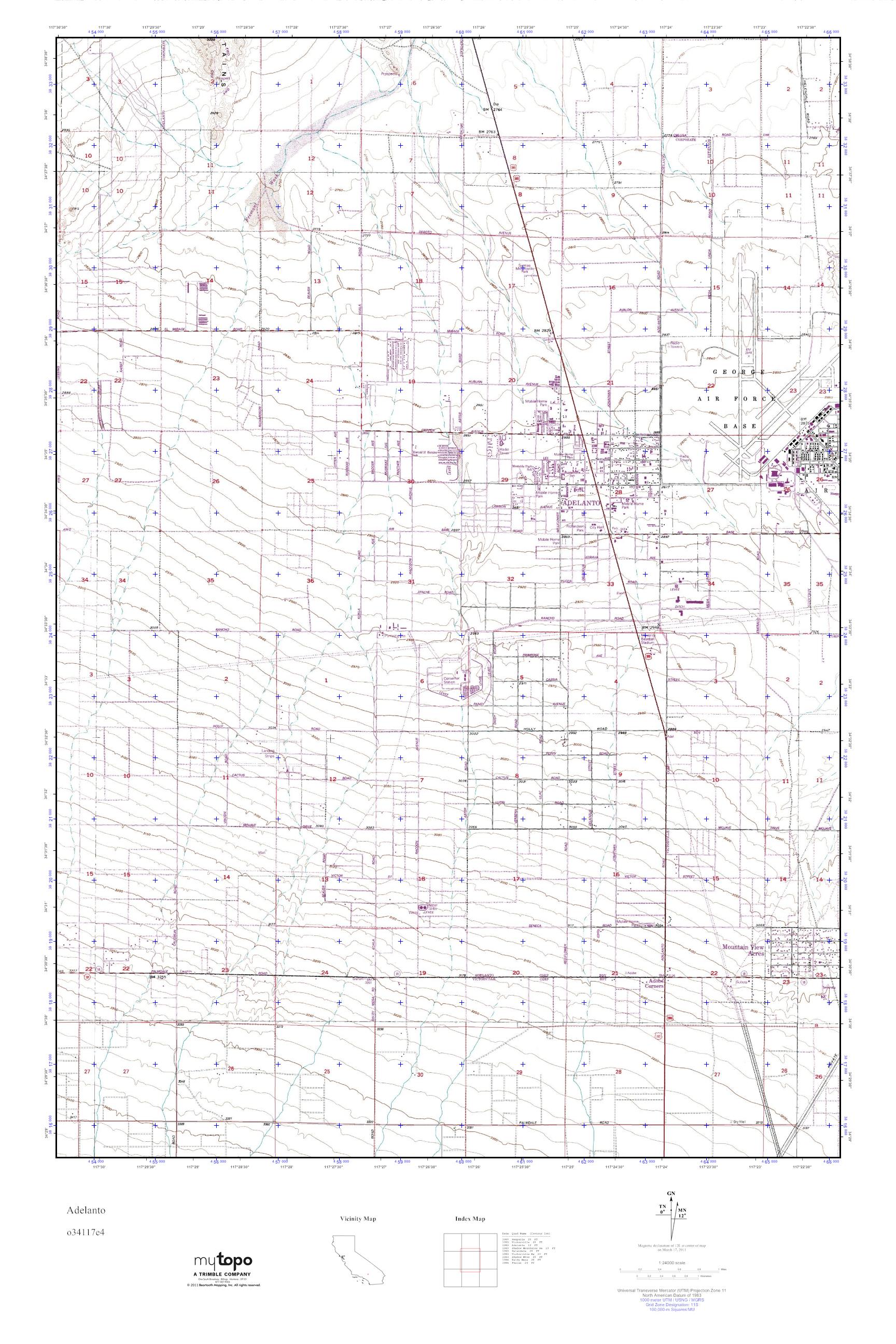 MyTopo Adelanto, California USGS Quad Topo Map