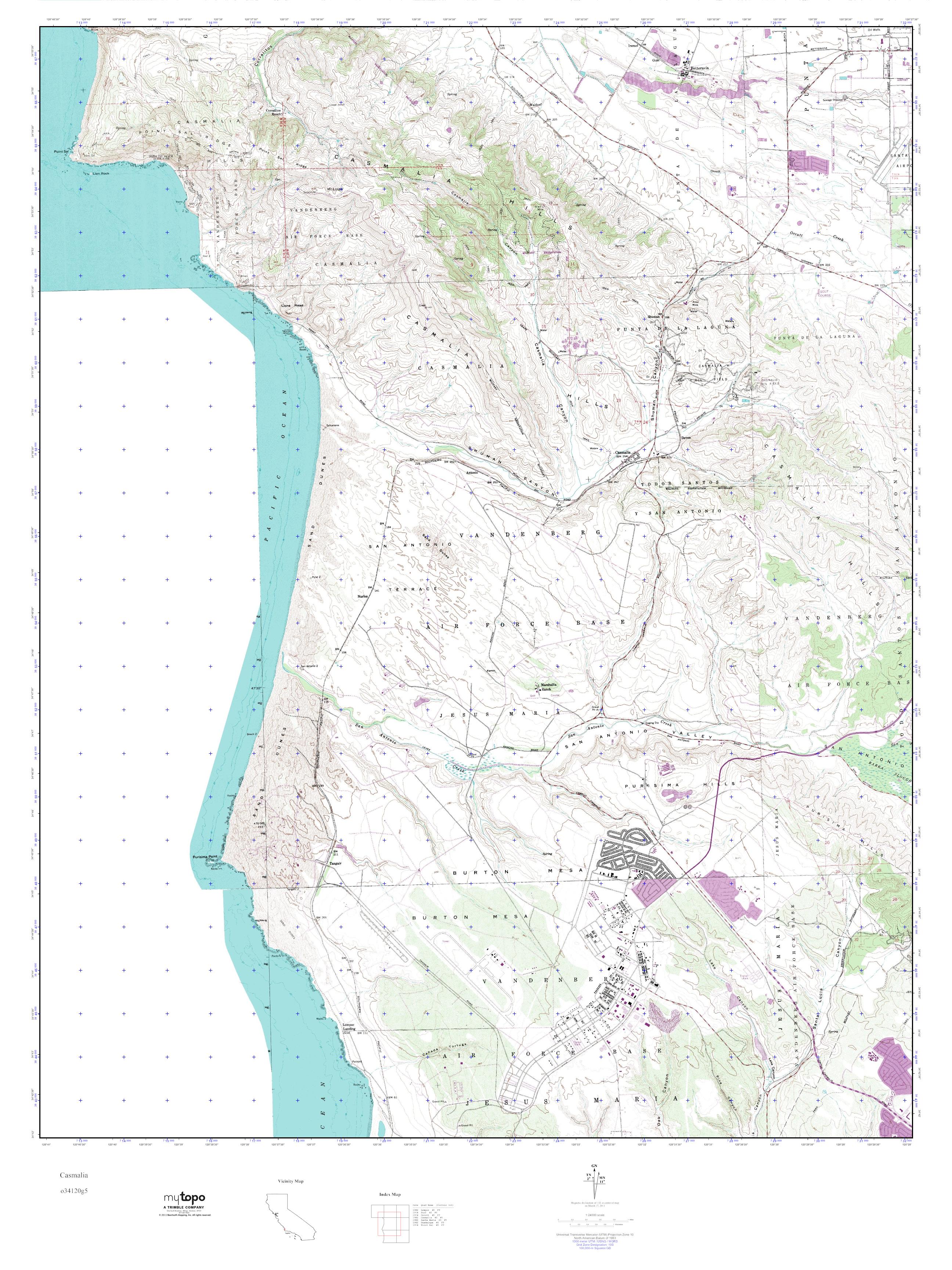 MyTopo Casmalia, California USGS Quad Topo Map