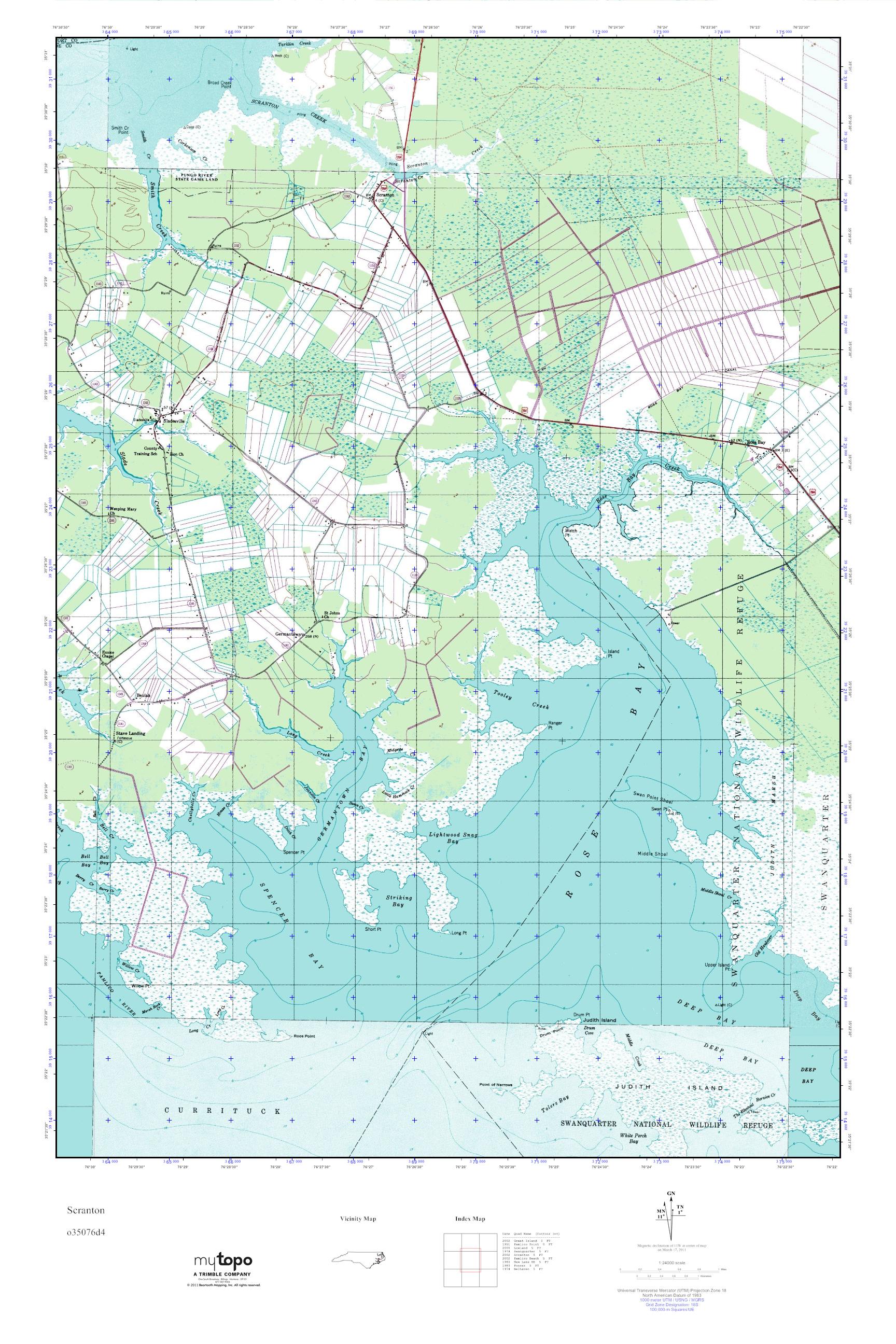 MyTopo Scranton, North Carolina USGS Quad Topo Map