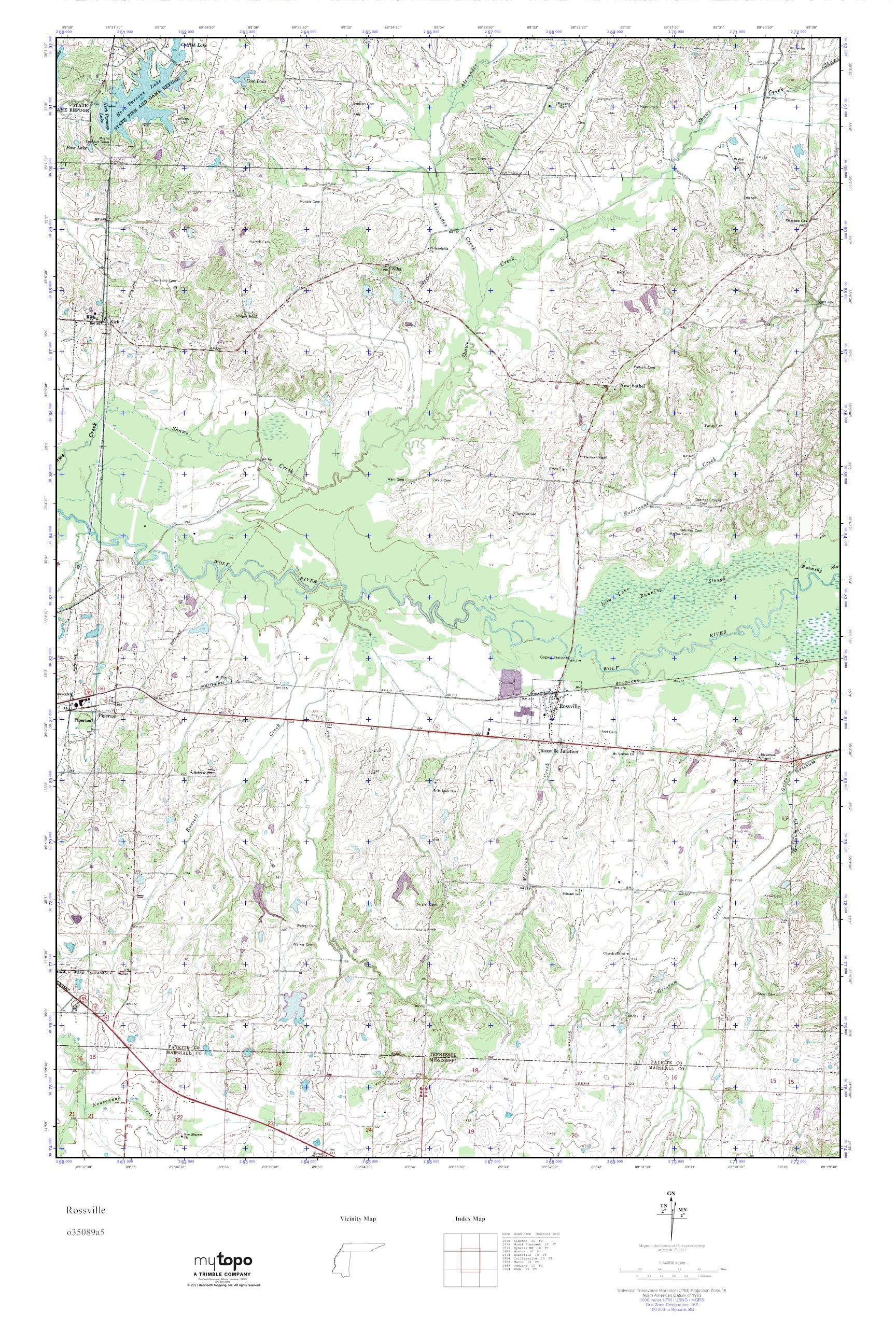 MyTopo Rossville, Tennessee USGS Quad Topo Map