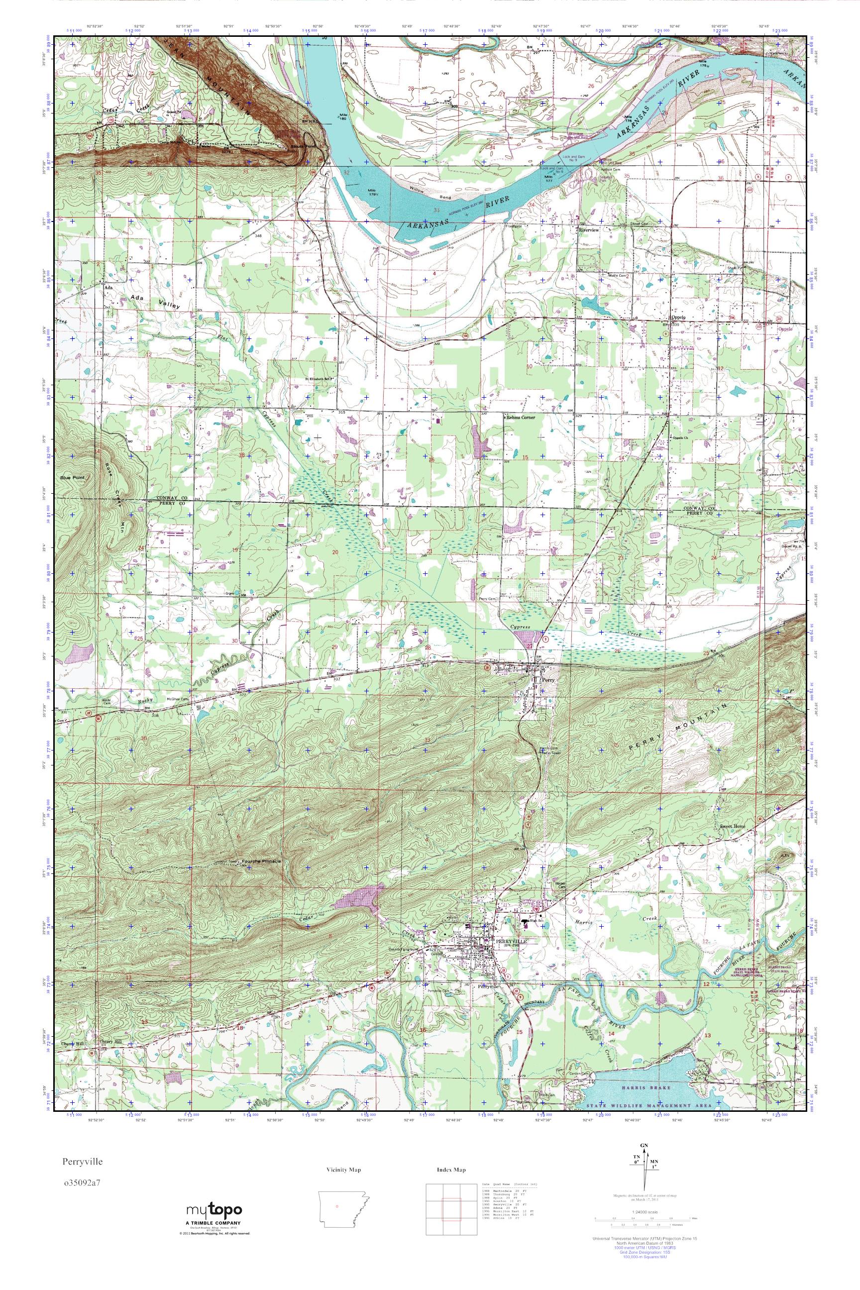 MyTopo Perryville, Arkansas USGS Quad Topo Map