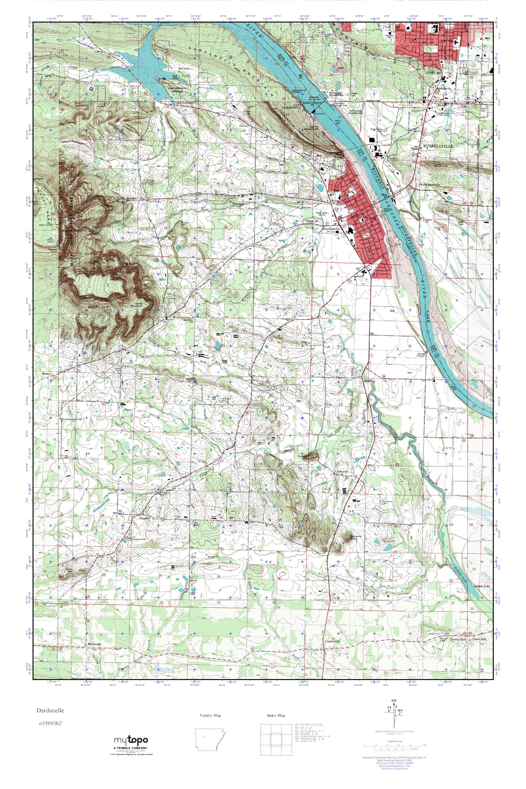 MyTopo Dardanelle, Arkansas USGS Quad Topo Map