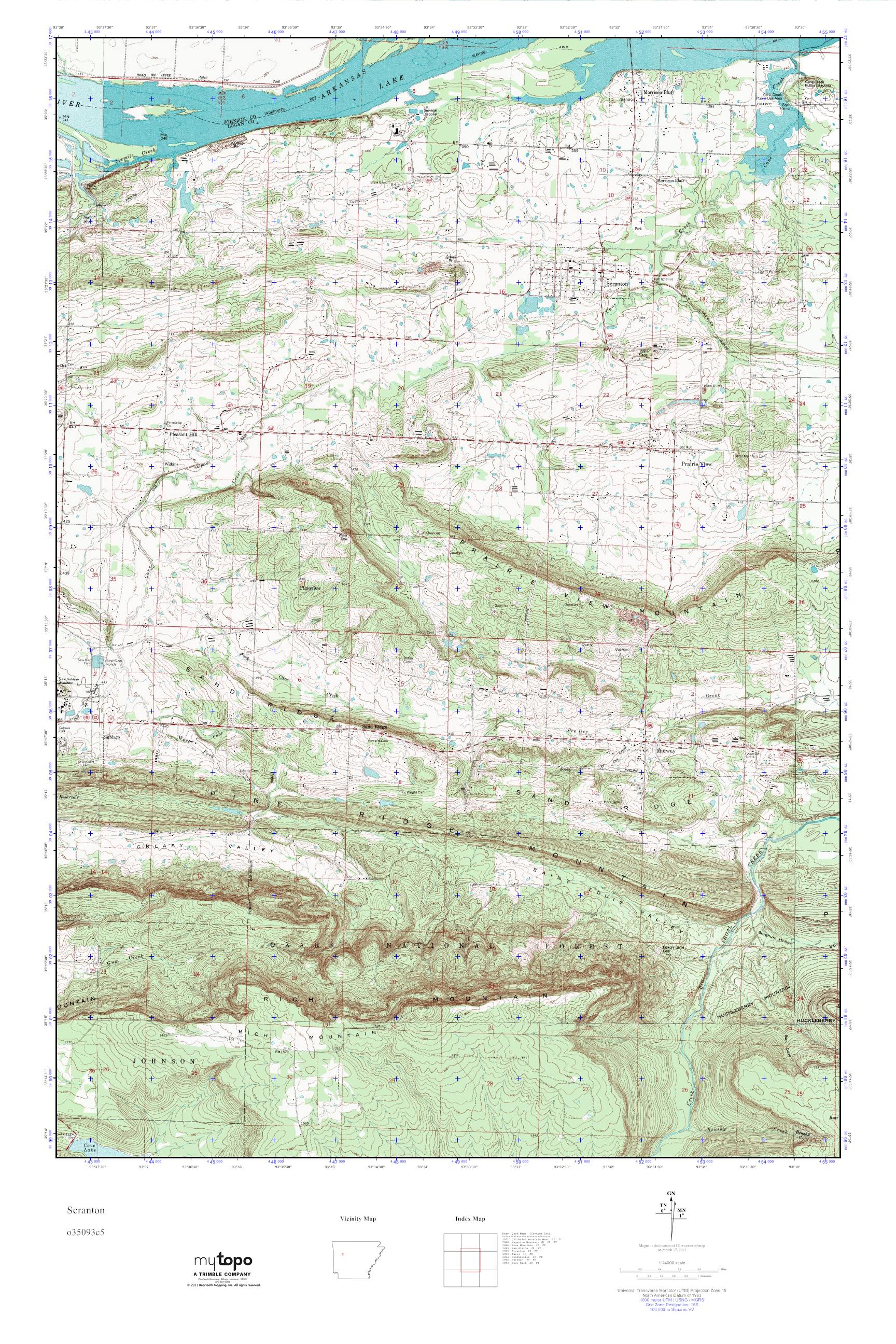 MyTopo Scranton, Arkansas USGS Quad Topo Map