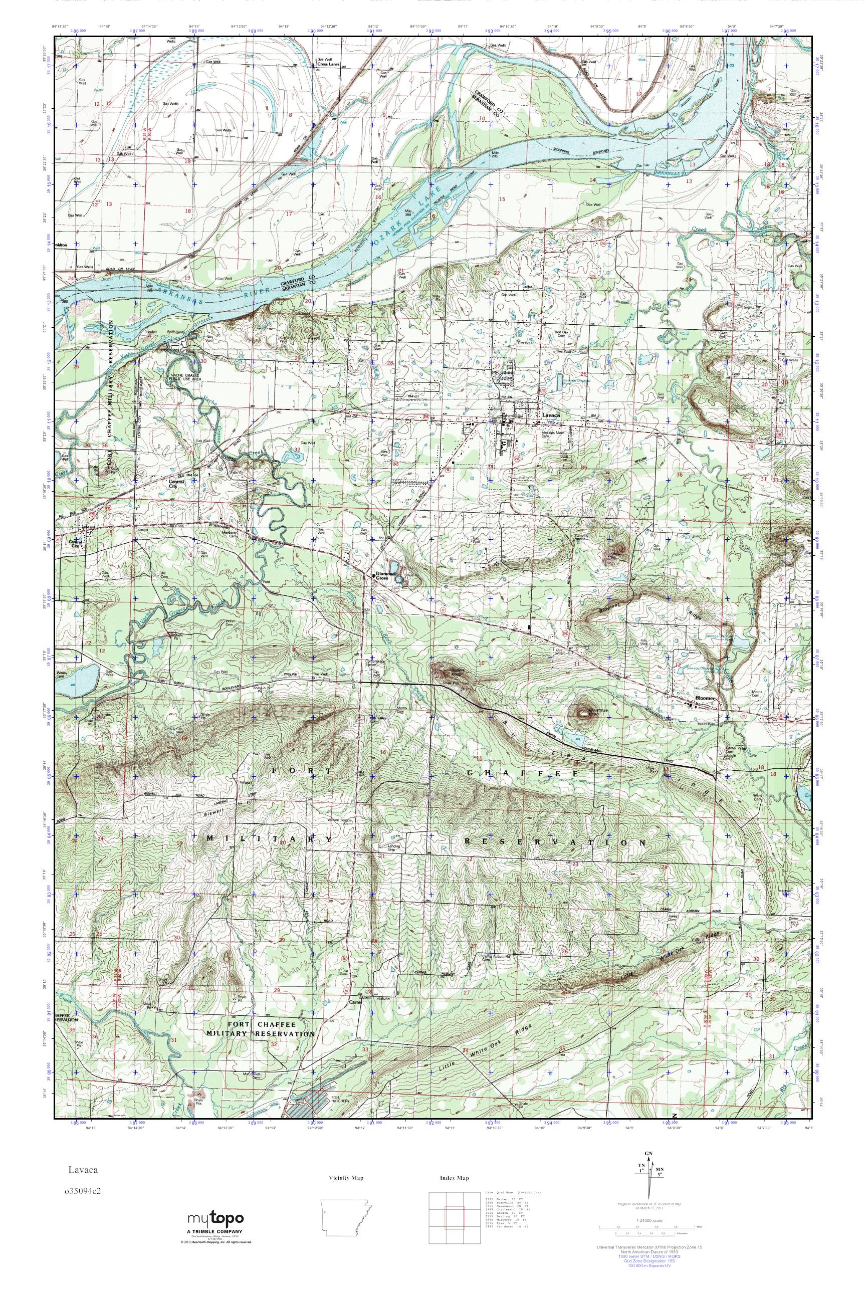 MyTopo Lavaca, Arkansas USGS Quad Topo Map