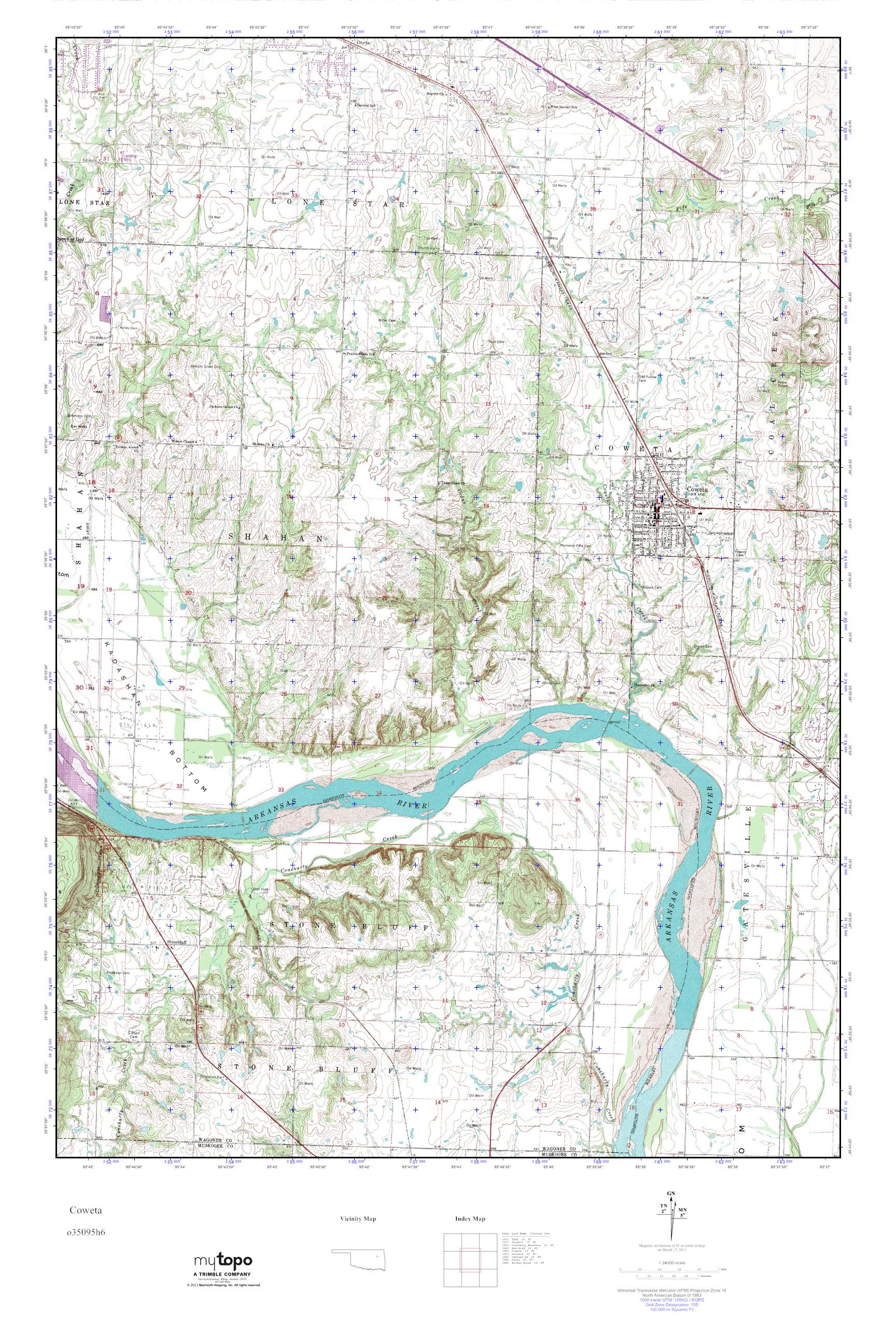 MyTopo Coweta, Oklahoma USGS Quad Topo Map