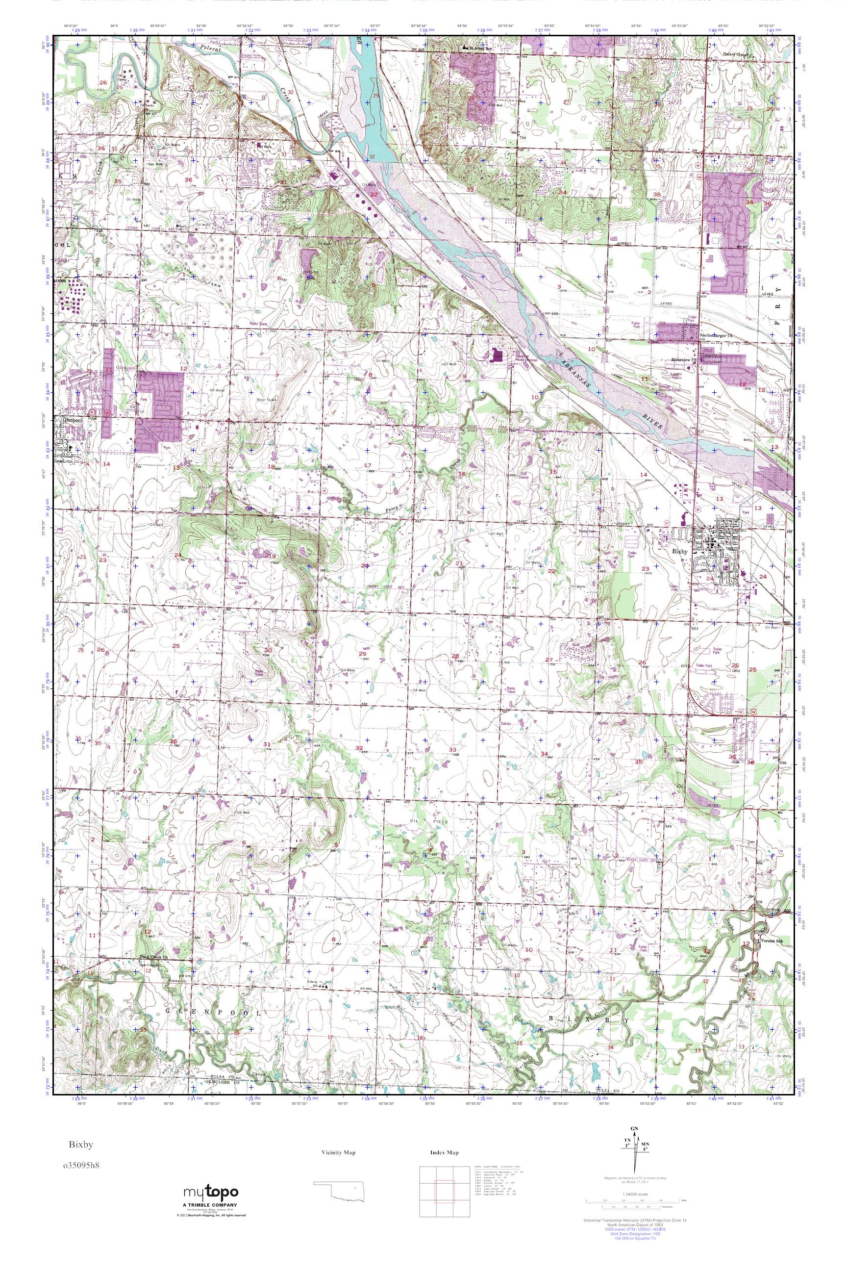 MyTopo Bixby, Oklahoma USGS Quad Topo Map