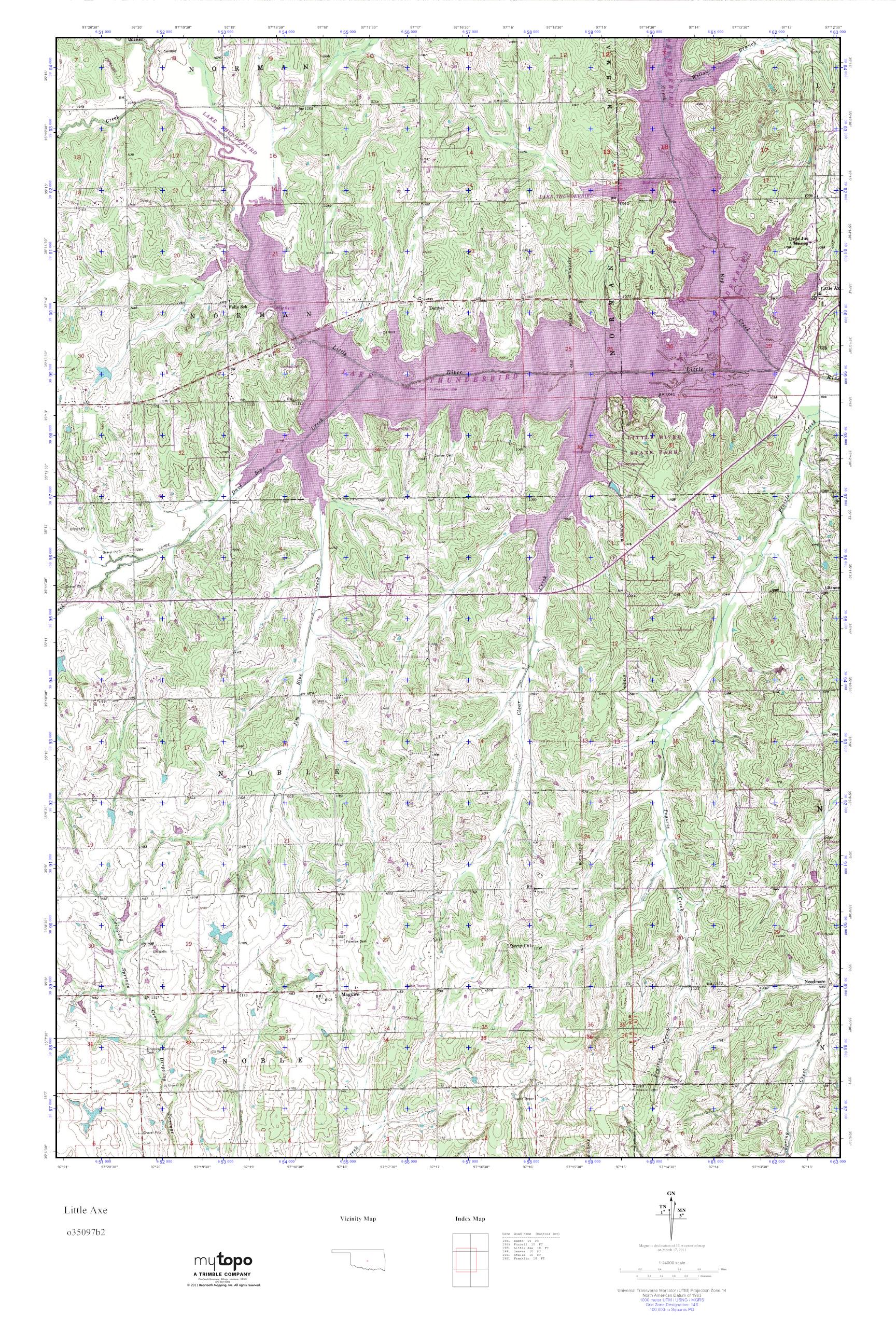 MyTopo Little Axe, Oklahoma USGS Quad Topo Map